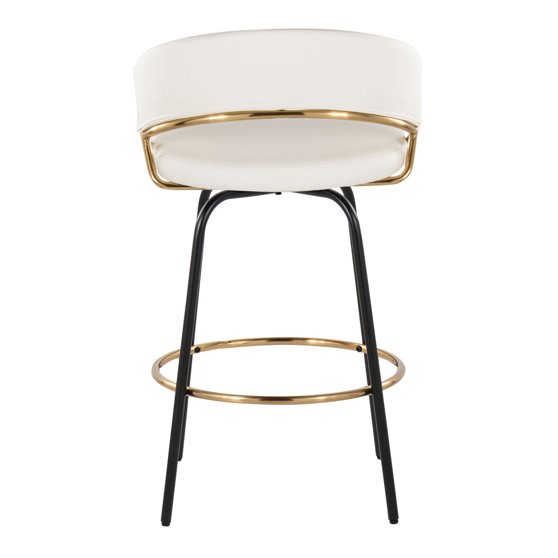 Jie - Fixed Height Contemporary Counter Stool With Swivel Round Footrest (Set of 2) - Best Buy Furniture