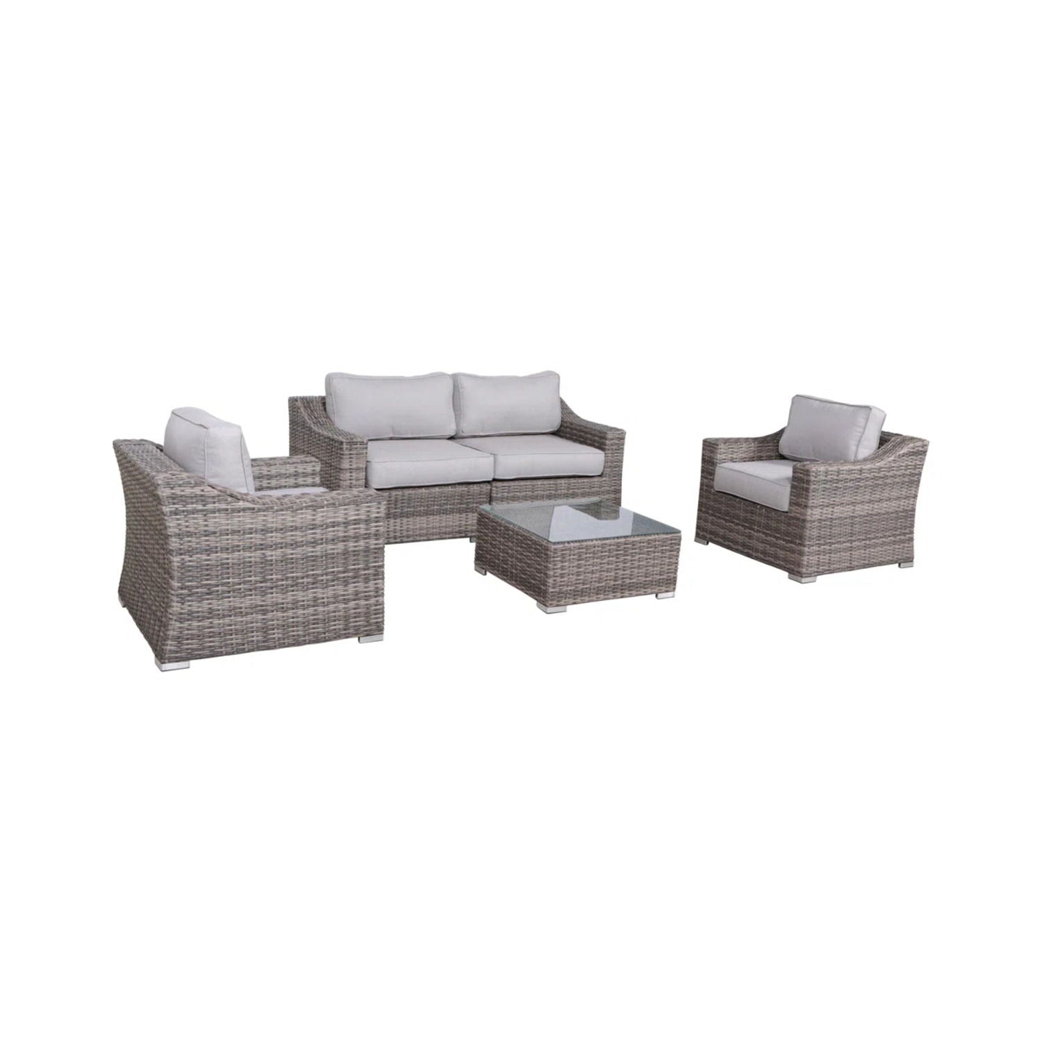 Outdoor Wicker Conversation Set With Cushions, All Weather - Best Buy Furniture
