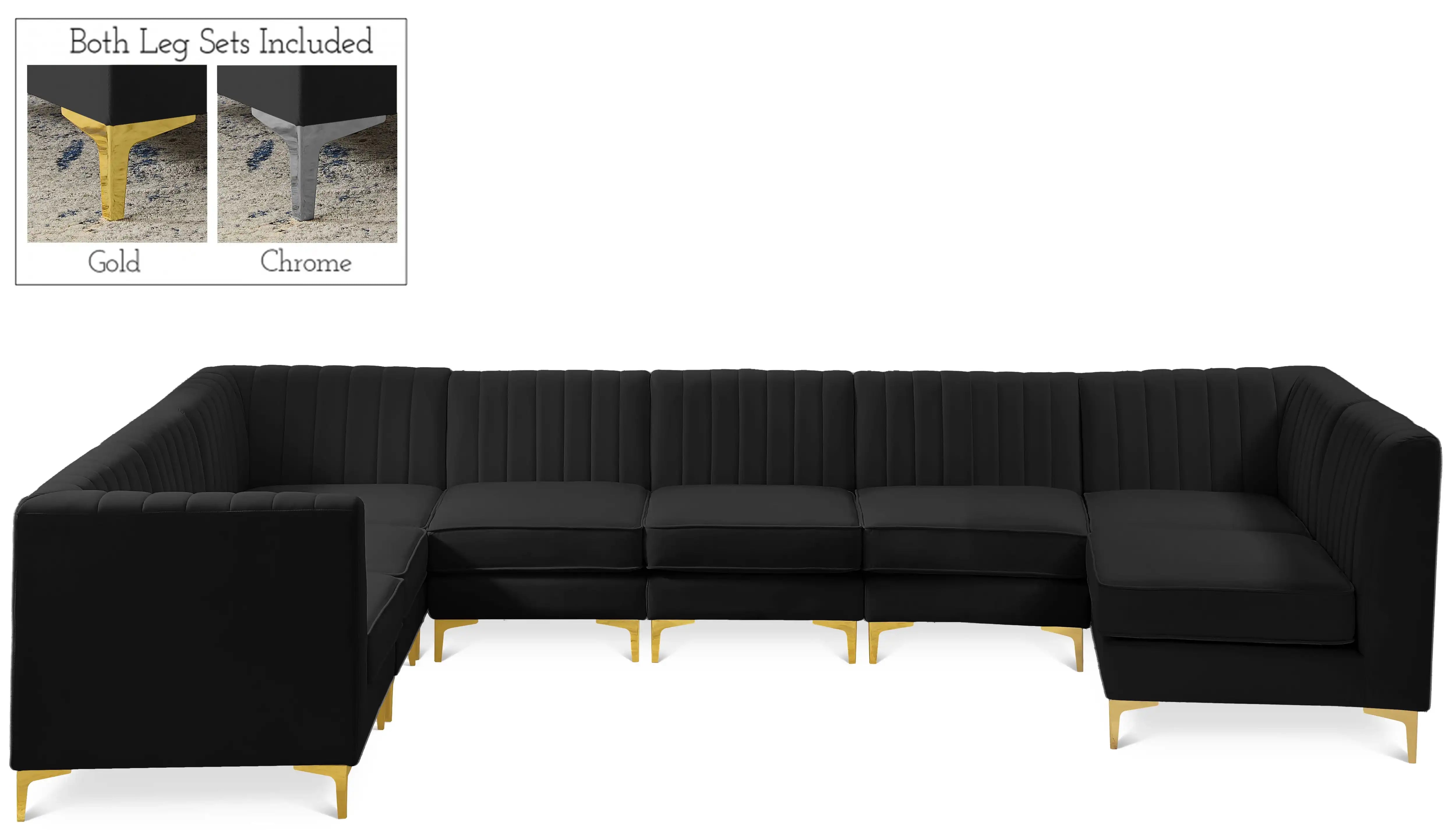 Alina - 8 Piece Velvet Modular Sectional - Best Buy Furniture