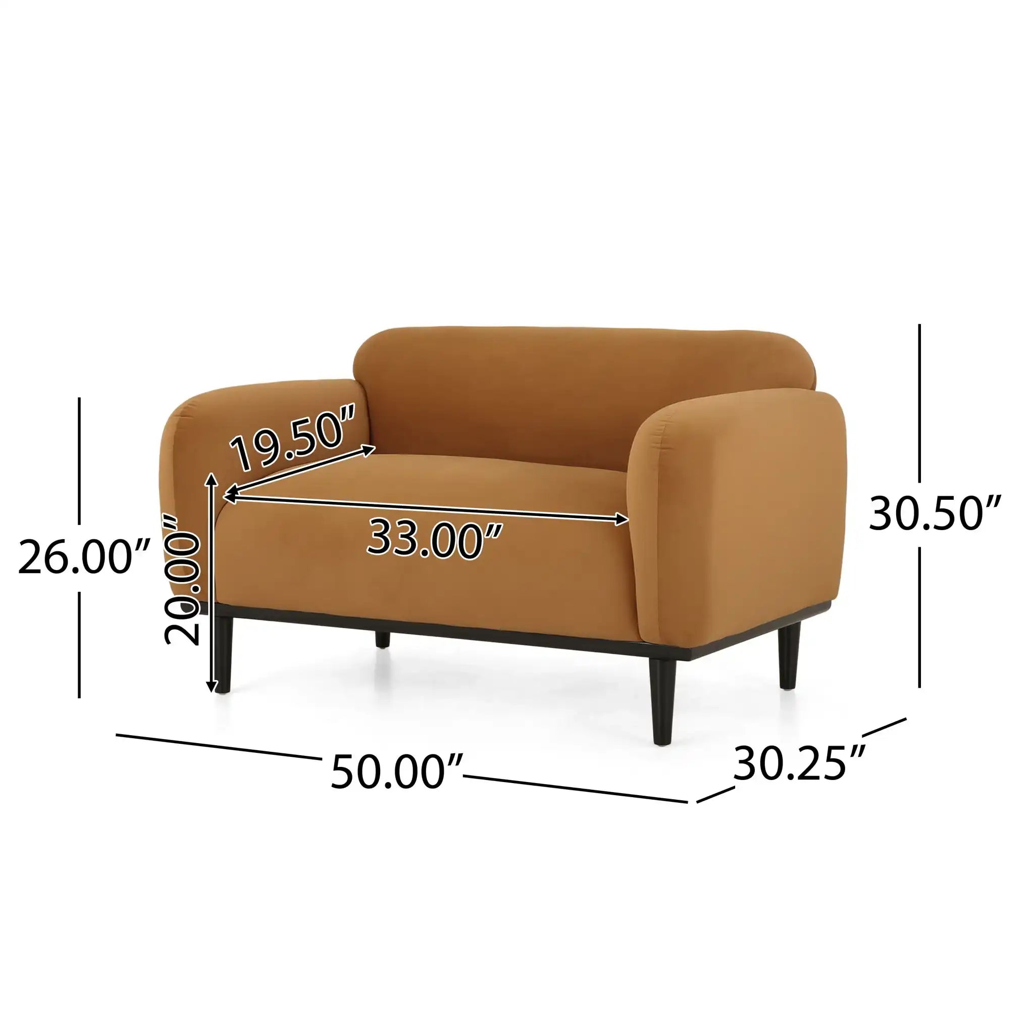 Sway - Upholstered Loveseat With Wood Legs And Round Arms - Best Buy Furniture