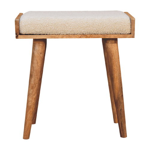 Boucle Tray Style Footstool - Cream - Best Buy Furniture
