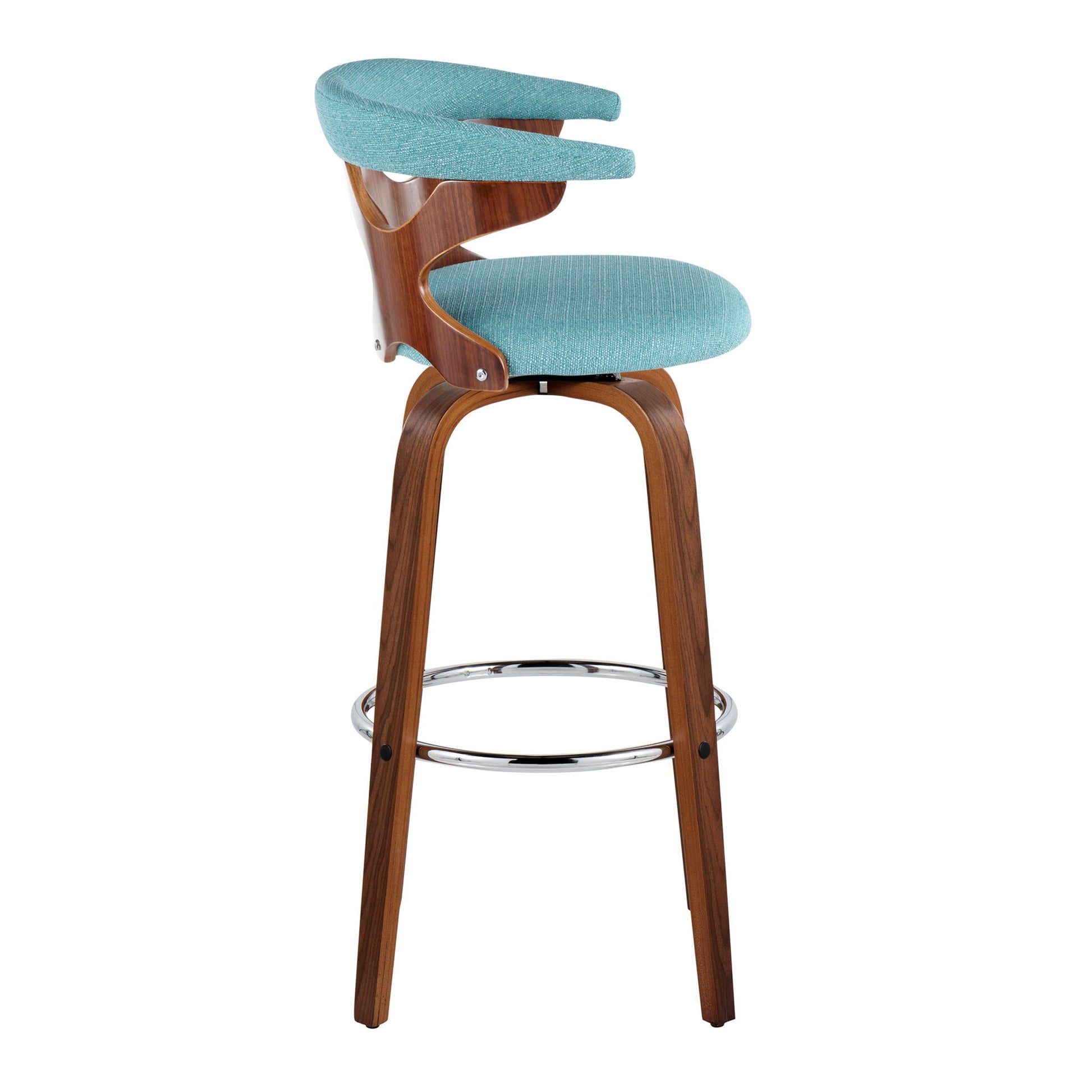 Gardenia - Mid Century Modern Fixed Height Barstool With Swivel With Round Footrest (Set of 2) - Best Buy Furniture