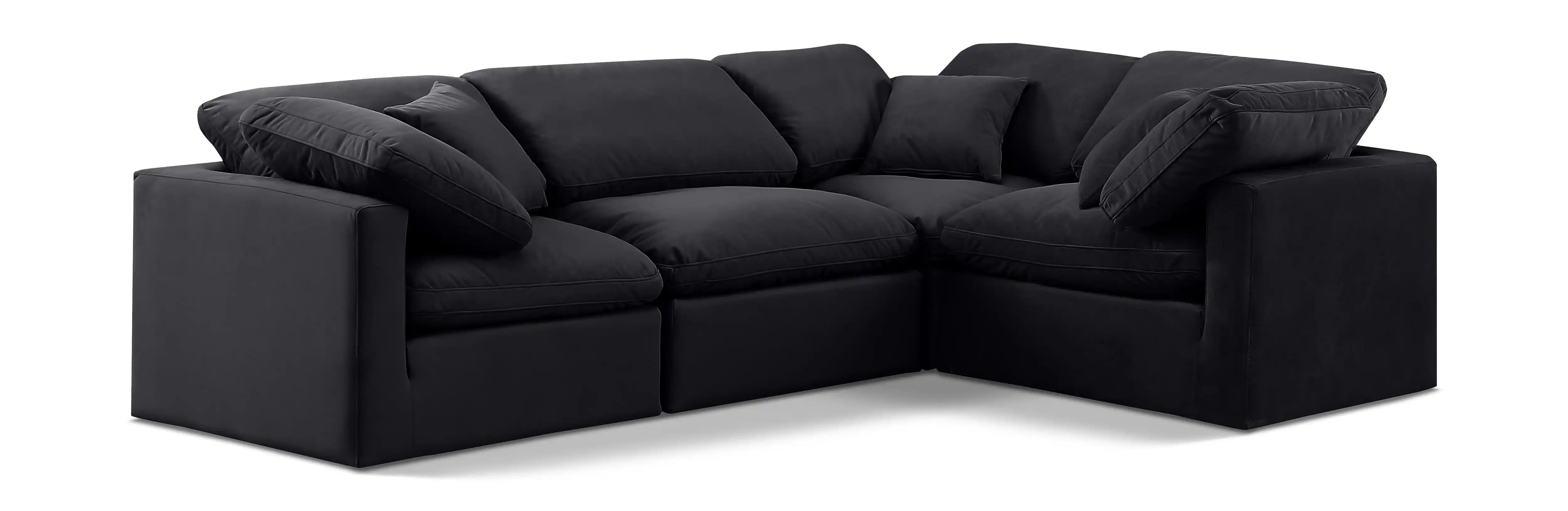 Indulge - Velvet 4 Piece Modular Corner Sectional - Best Buy Furniture