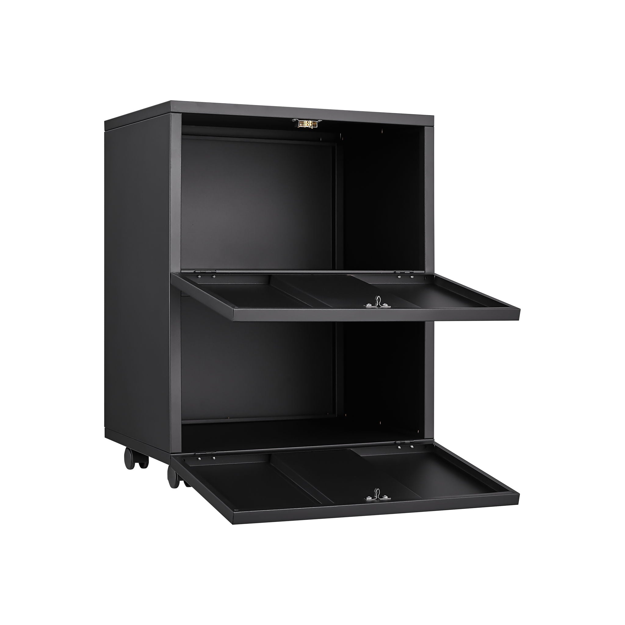 Office Furniture Copier Cabinet 2 Door Steel Copier Stand Mobile Pedestal File Printer Stand - Black - Best Buy Furniture