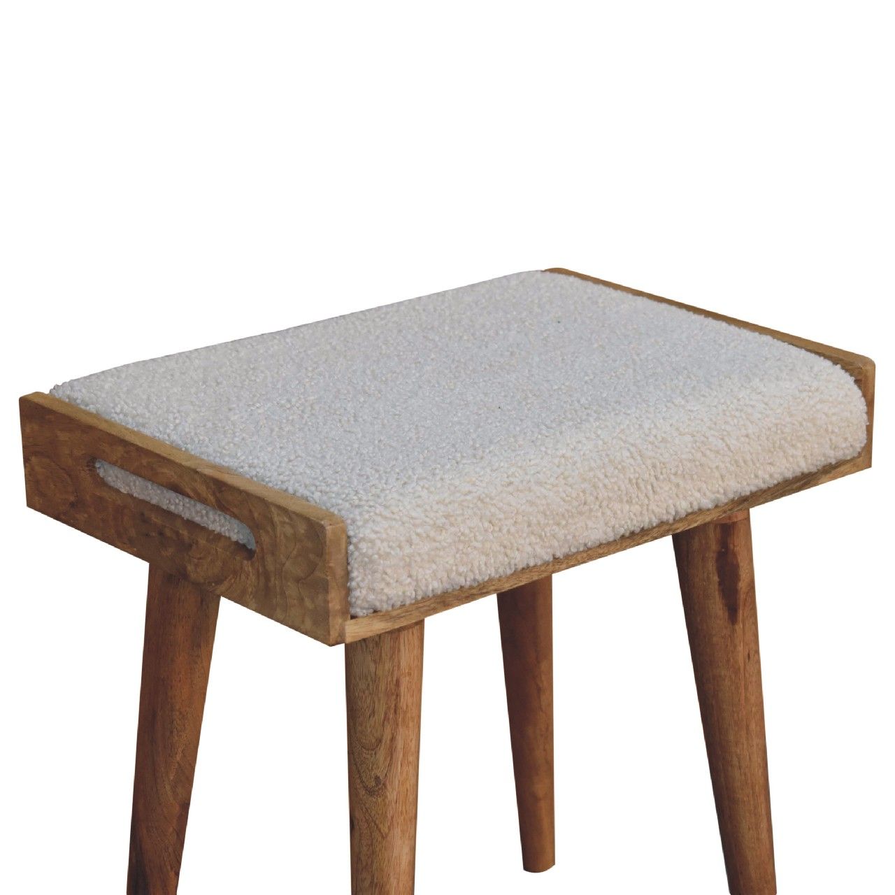 Boucle Tray Style Footstool - Cream - Best Buy Furniture
