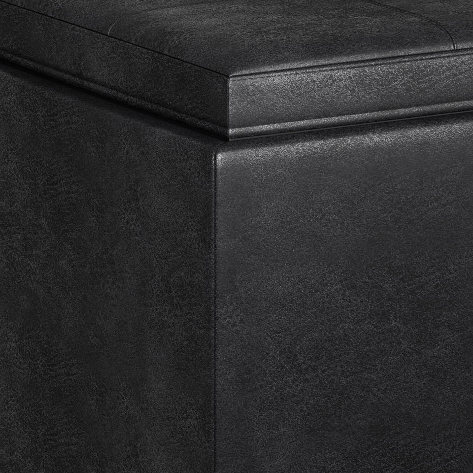 Avalon - 5 Piece Storage Ottoman - Distressed Black - Best Buy Furniture