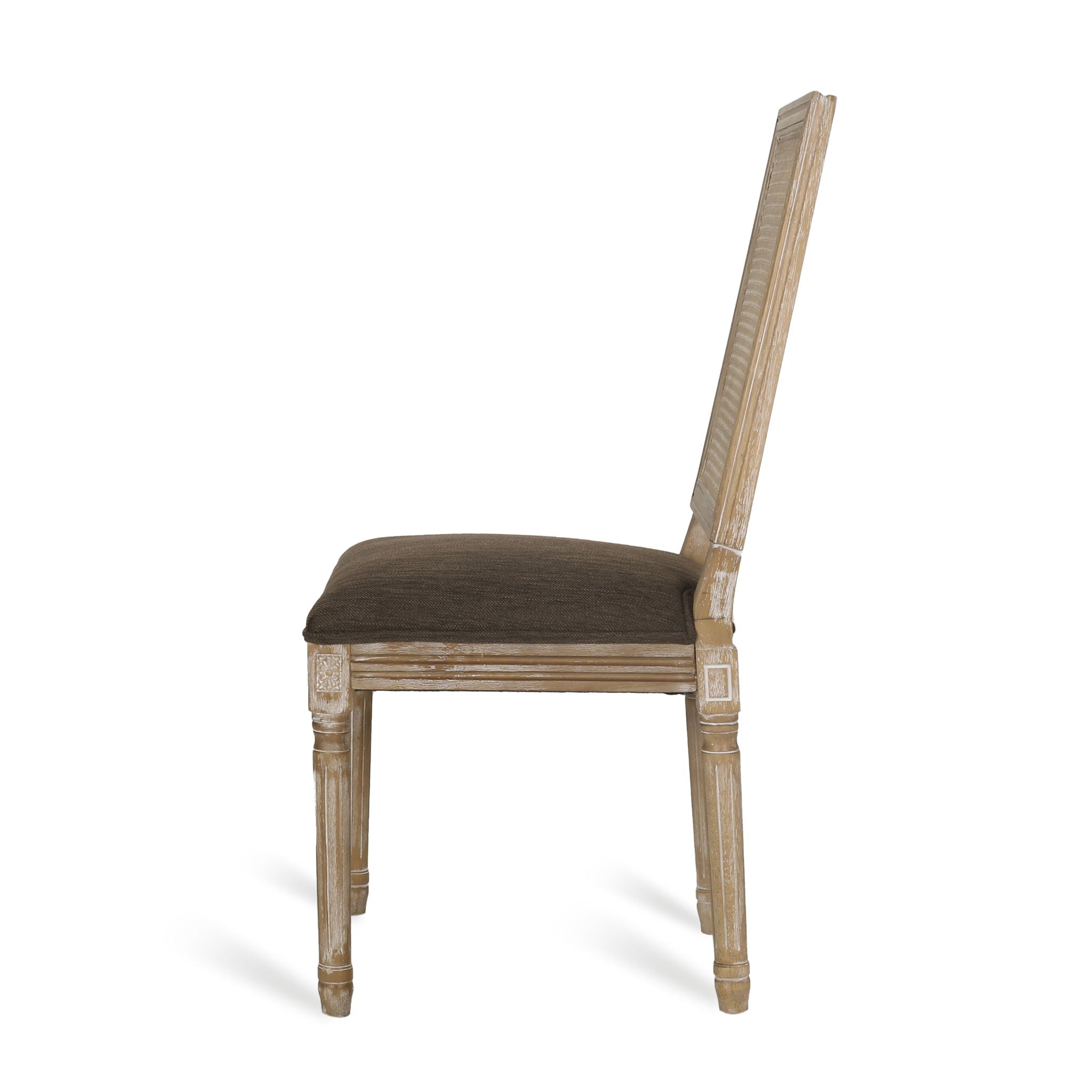French Country Dining Chair With Rectangular Cane Backrest And Smooth Upholstered Seating - Best Buy Furniture