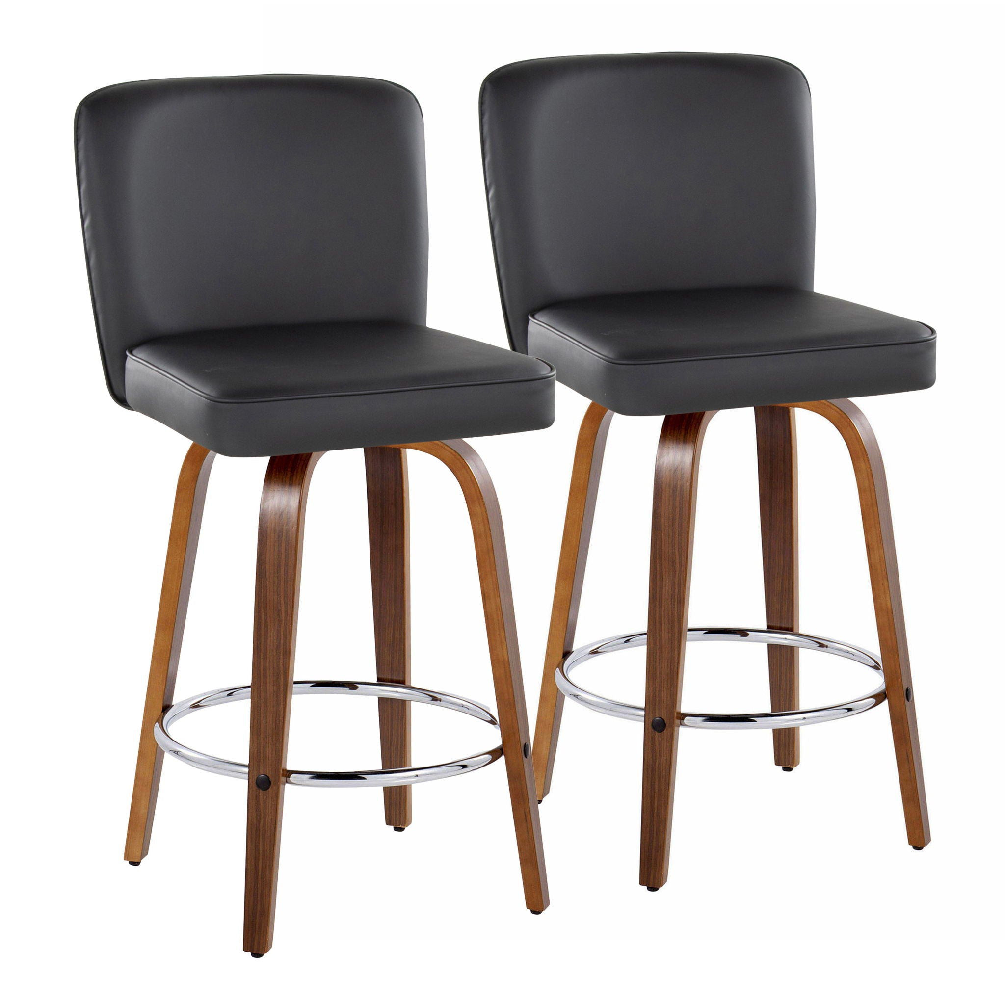 Henry - Contemporary Fixed Height Counter Stool With Swivel With Round Footrest (Set of 2) - Best Buy Furniture