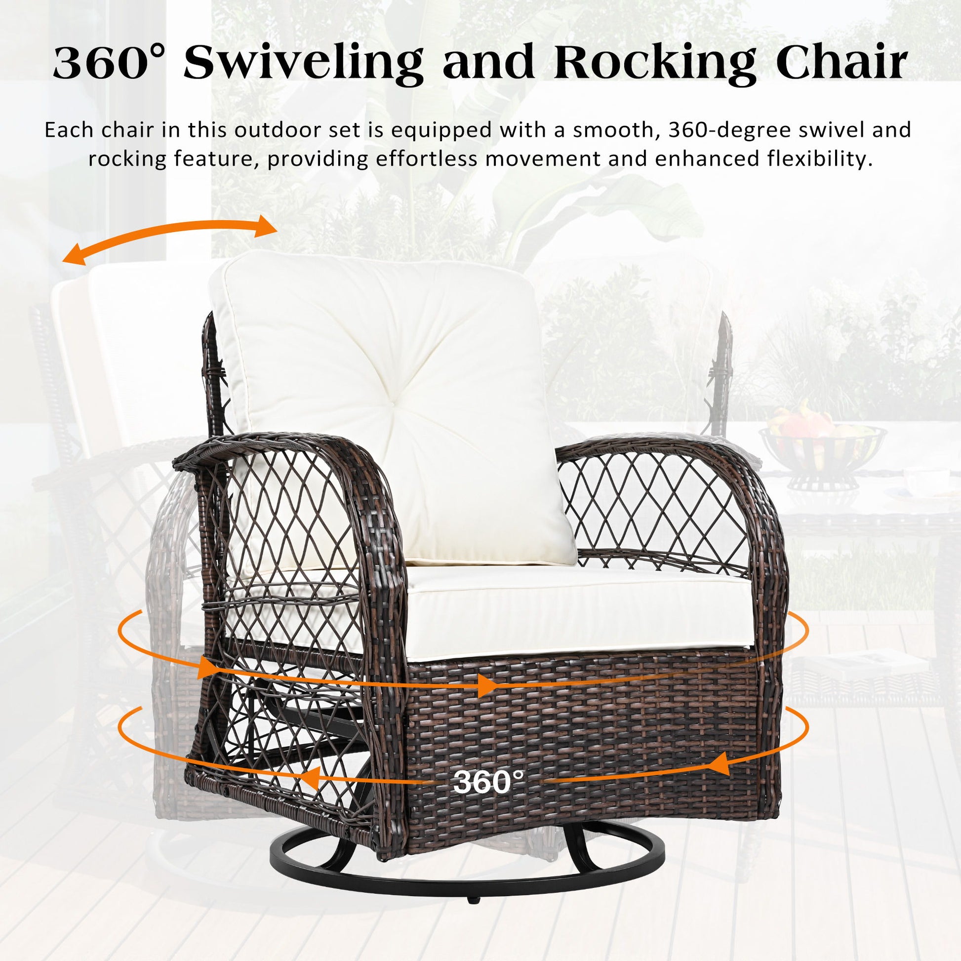 3 Piece Outdoor Chair & Table Set Chat Set, 2 Person Rattan Seating Group - Best Buy Furniture