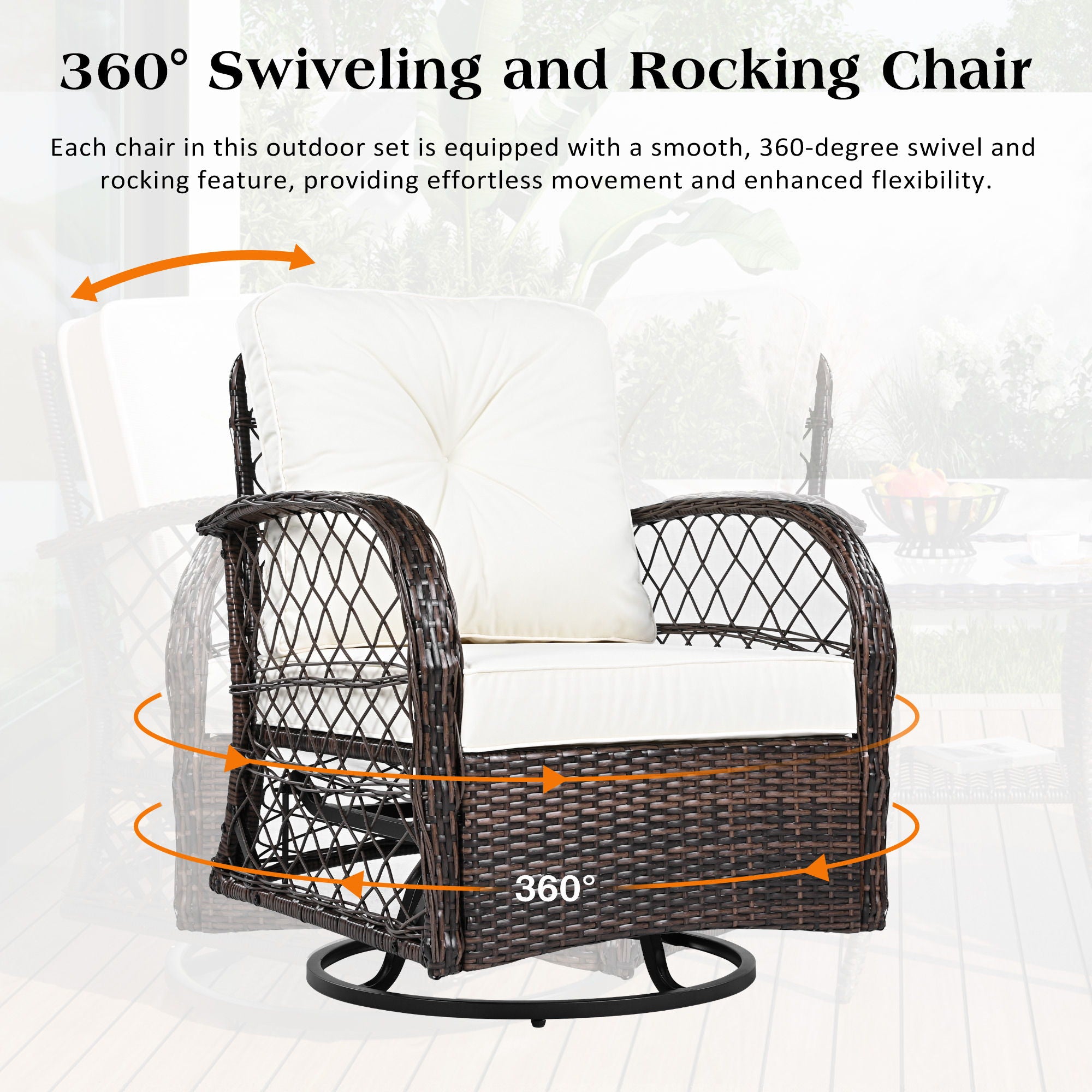 3 Piece Outdoor Chair & Table Set Chat Set, 2 Person Rattan Seating Group - Best Buy Furniture