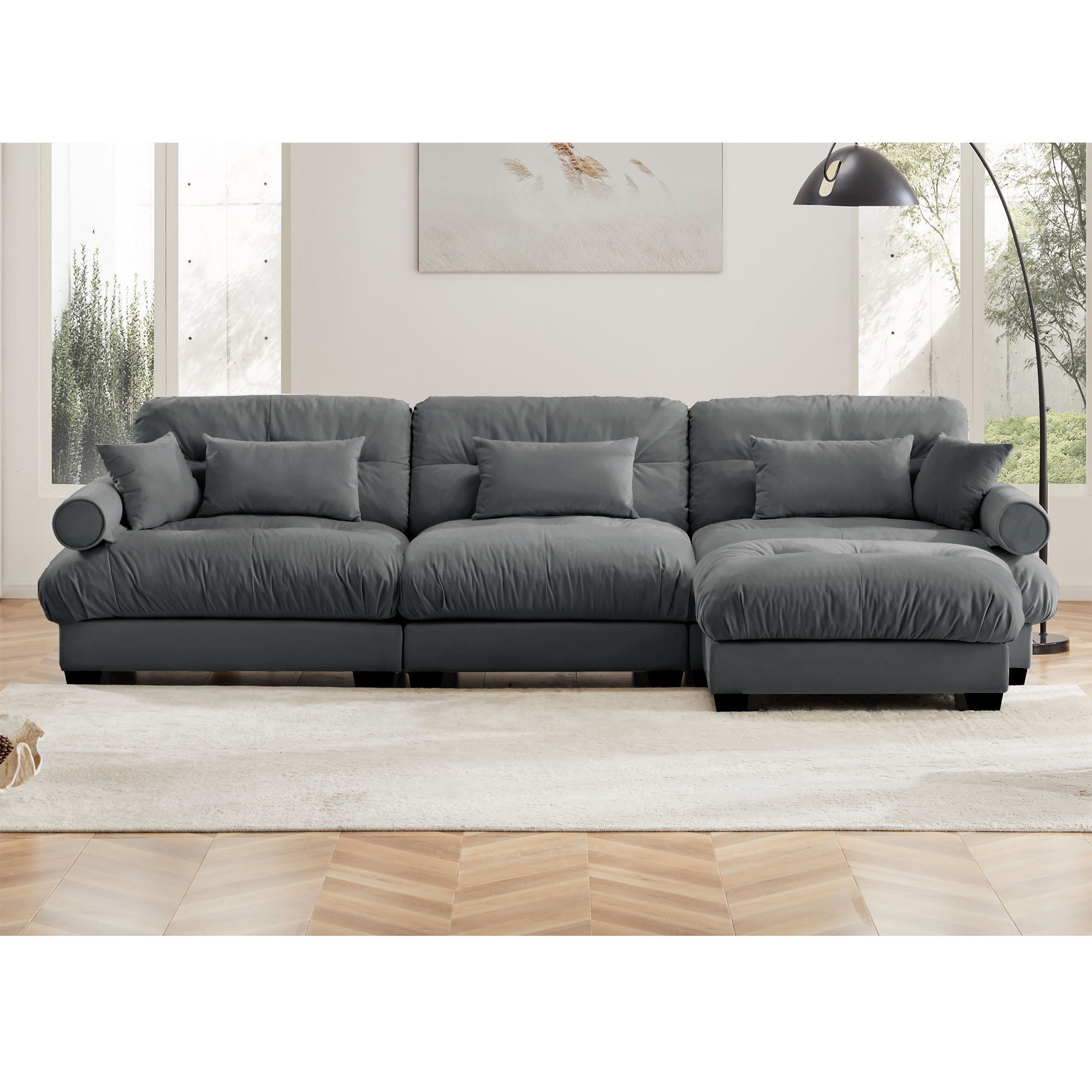 Super Comfort Oversized Modular Sectional Sofa With Movable Ottoman - Best Buy Furniture