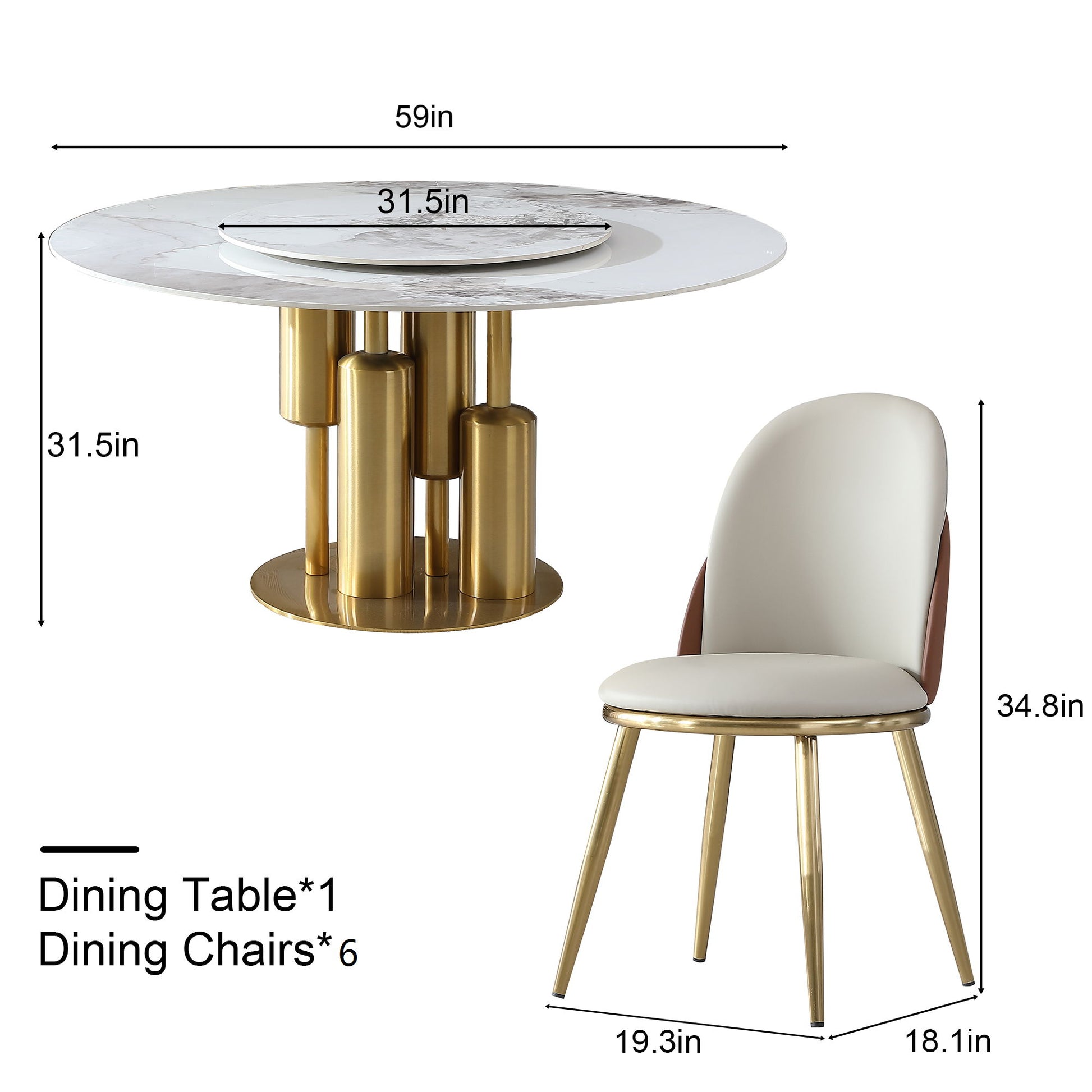Round Stone Burning Table, Modern Marble Dining Table With Chairs - Best Buy Furniture