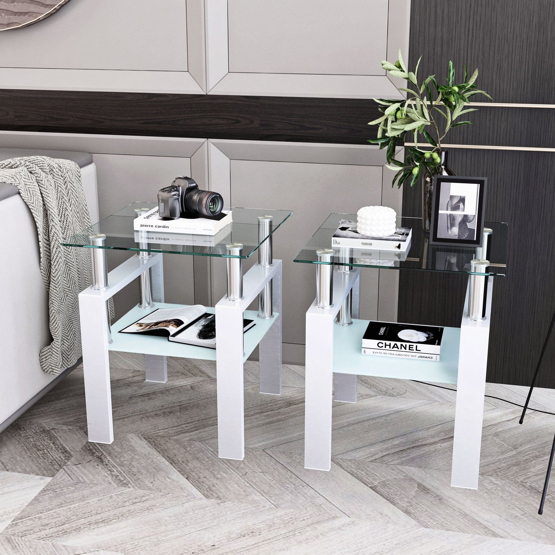 Modern Tempered Glass Tea Table, End Square Table For Living Room - Best Buy Furniture