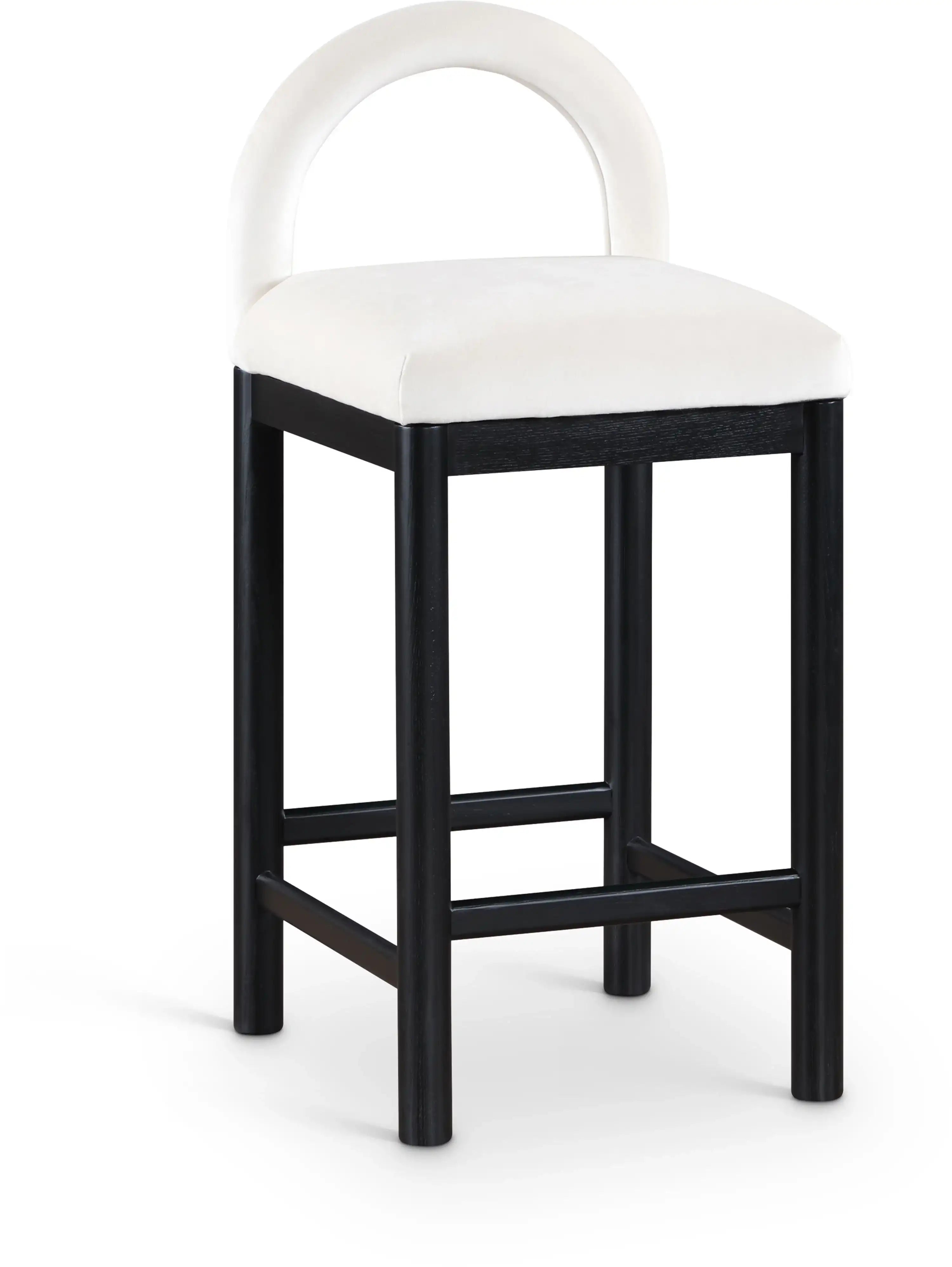 Conrad - Velvet Counter Stool With Black Legs - Best Buy Furniture