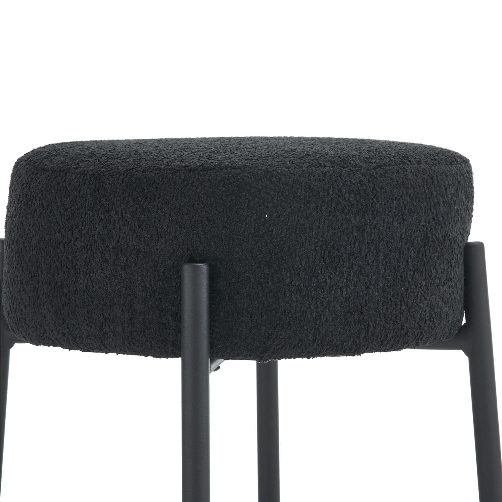 Round Bar Stools (Set of 2), Contemporary Upholstered Dining Stools For Kitchens, Coffee Shops And Bar Stores - Best Buy Furniture