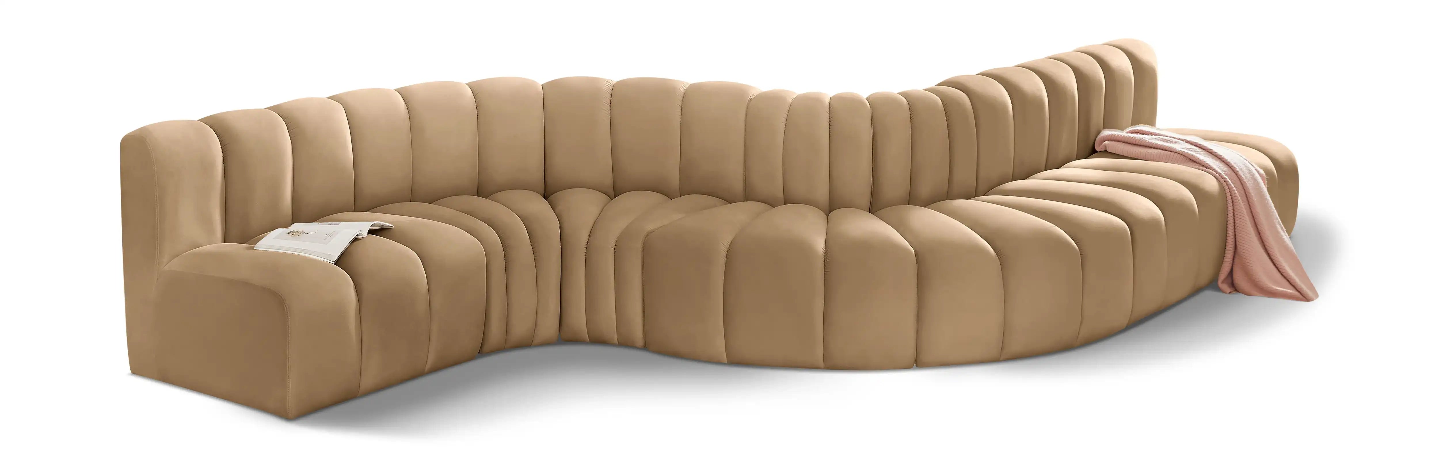 Arc - Velvet 7 Piece Modular Sofa - Best Buy Furniture