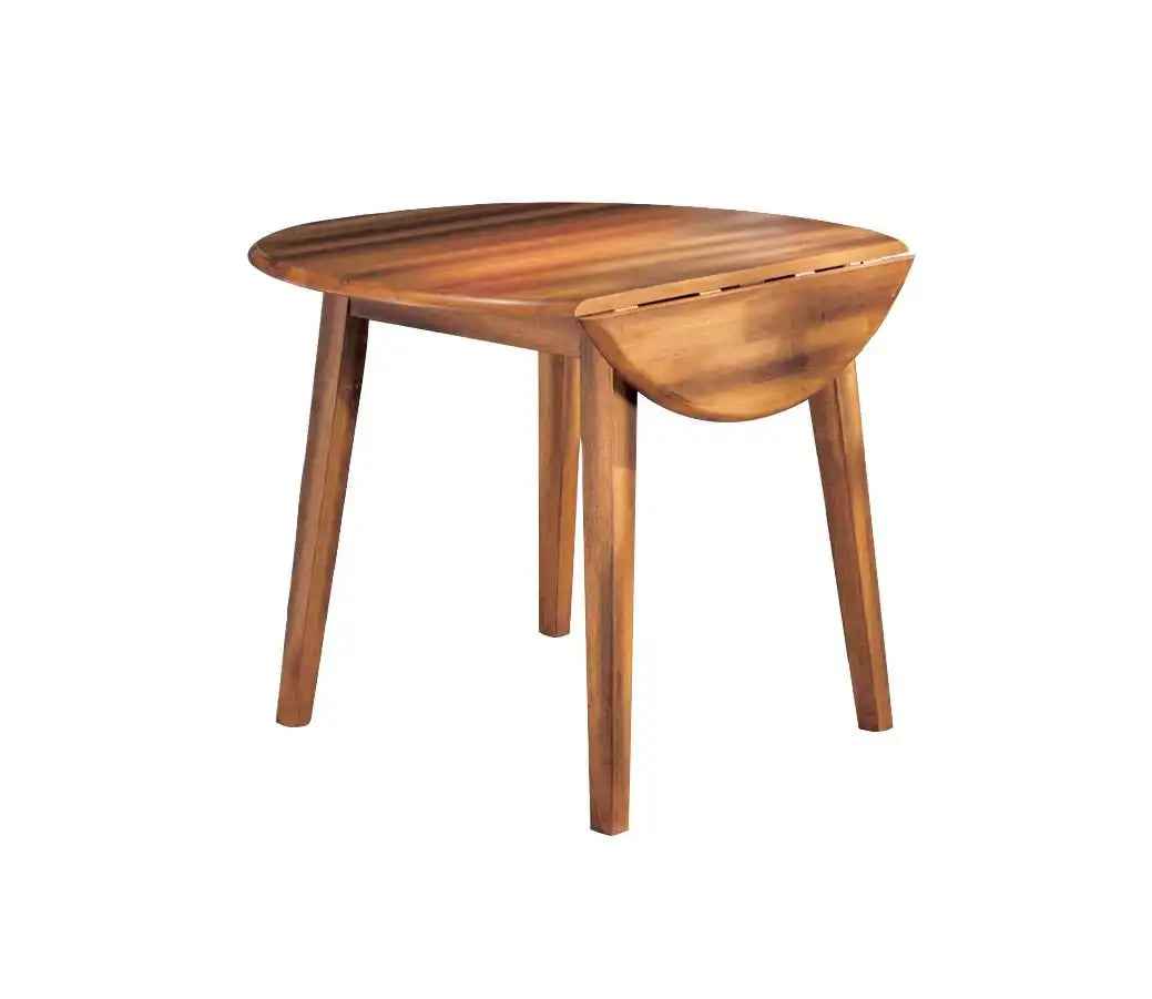 Berringer - Round DRM Drop Leaf Table - Rustic Brown - Best Buy Furniture