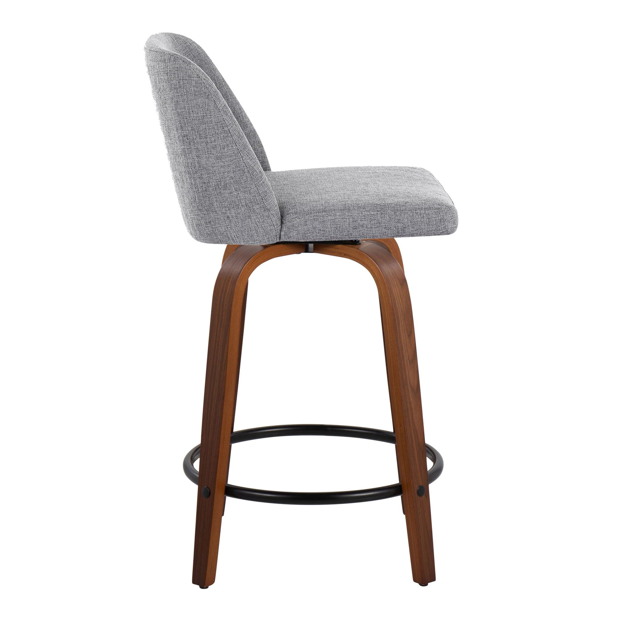 Toriano - Mid Century Modern, Fixed Height Counter Stool & Swivel And Round Footrest (Set of 2) - Best Buy Furniture