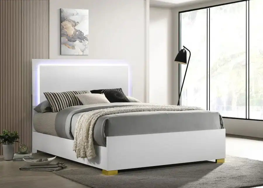 Marceline - Wood LED Panel Bed - Best Buy Furniture