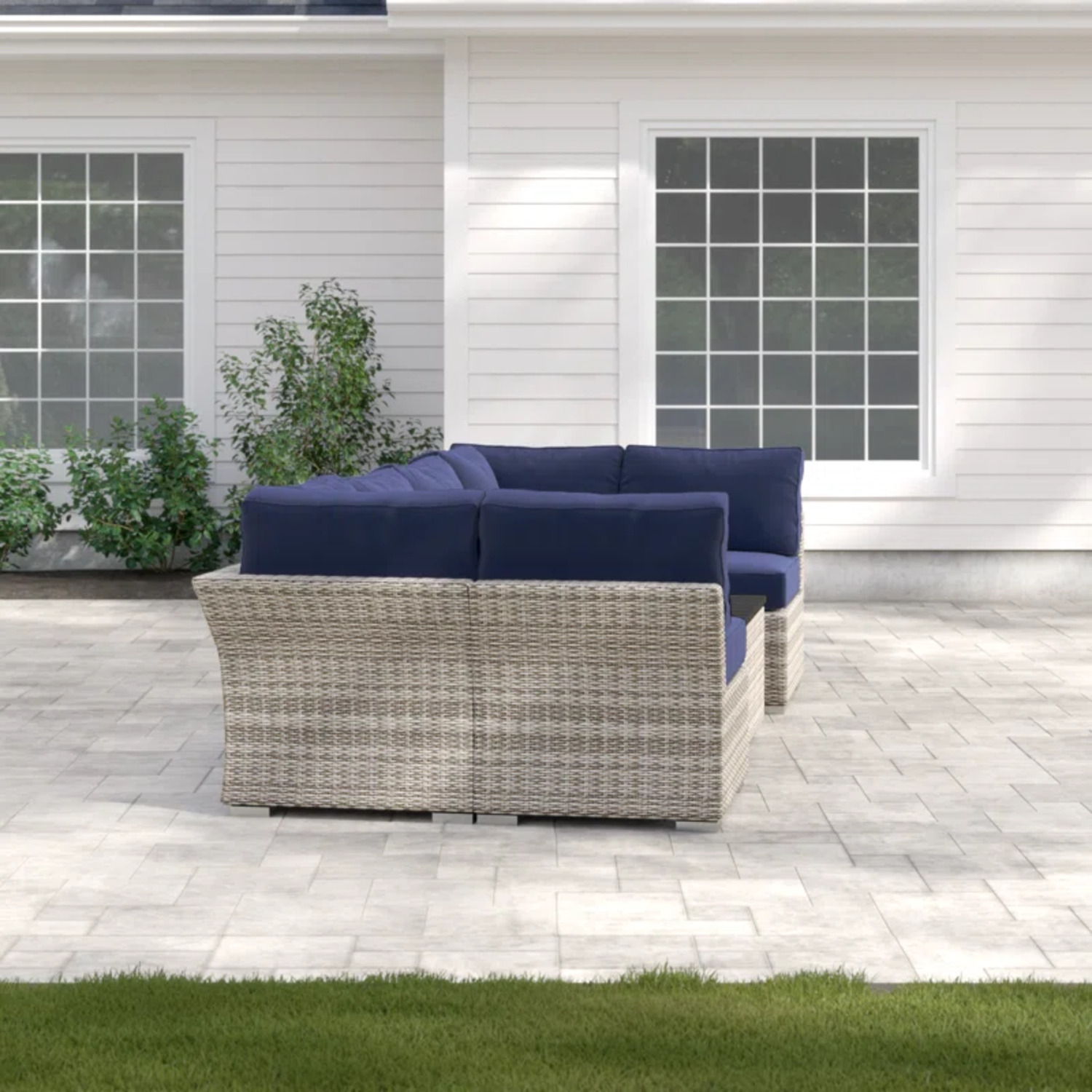 Wicker Sectional Sofa With Cushions And Table - Best Buy Furniture