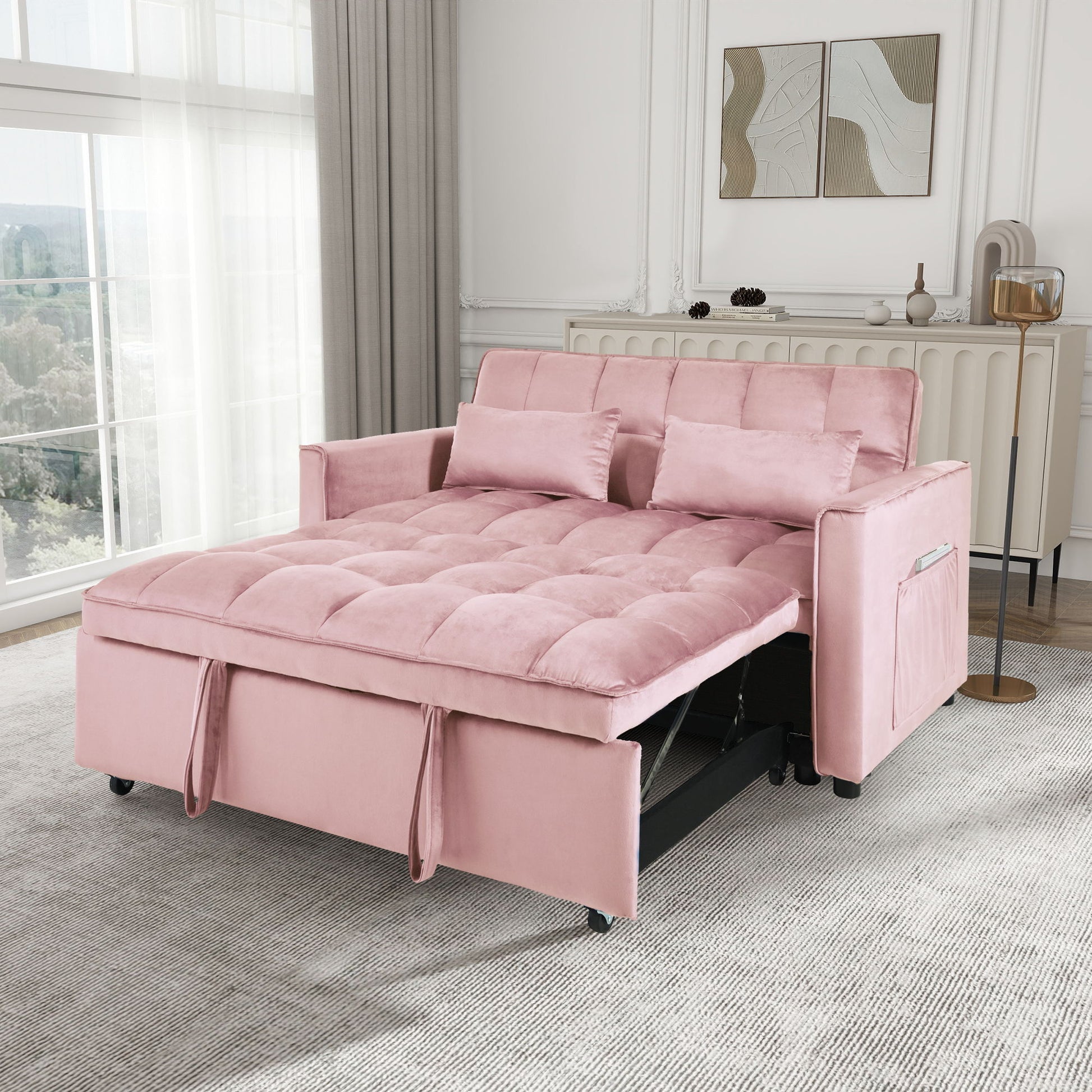3 In 1 Pull Out Couch Convertible Sofa Bed With Reclining Backrest - Best Buy Furniture