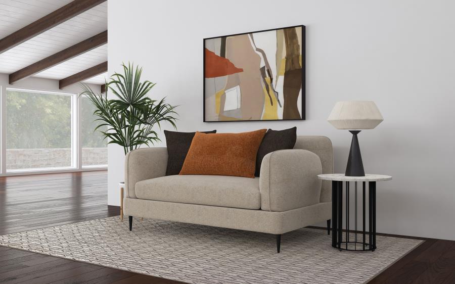 Jade - Chenille Upholstered Modern Track Arm Loveseat - Best Buy Furniture