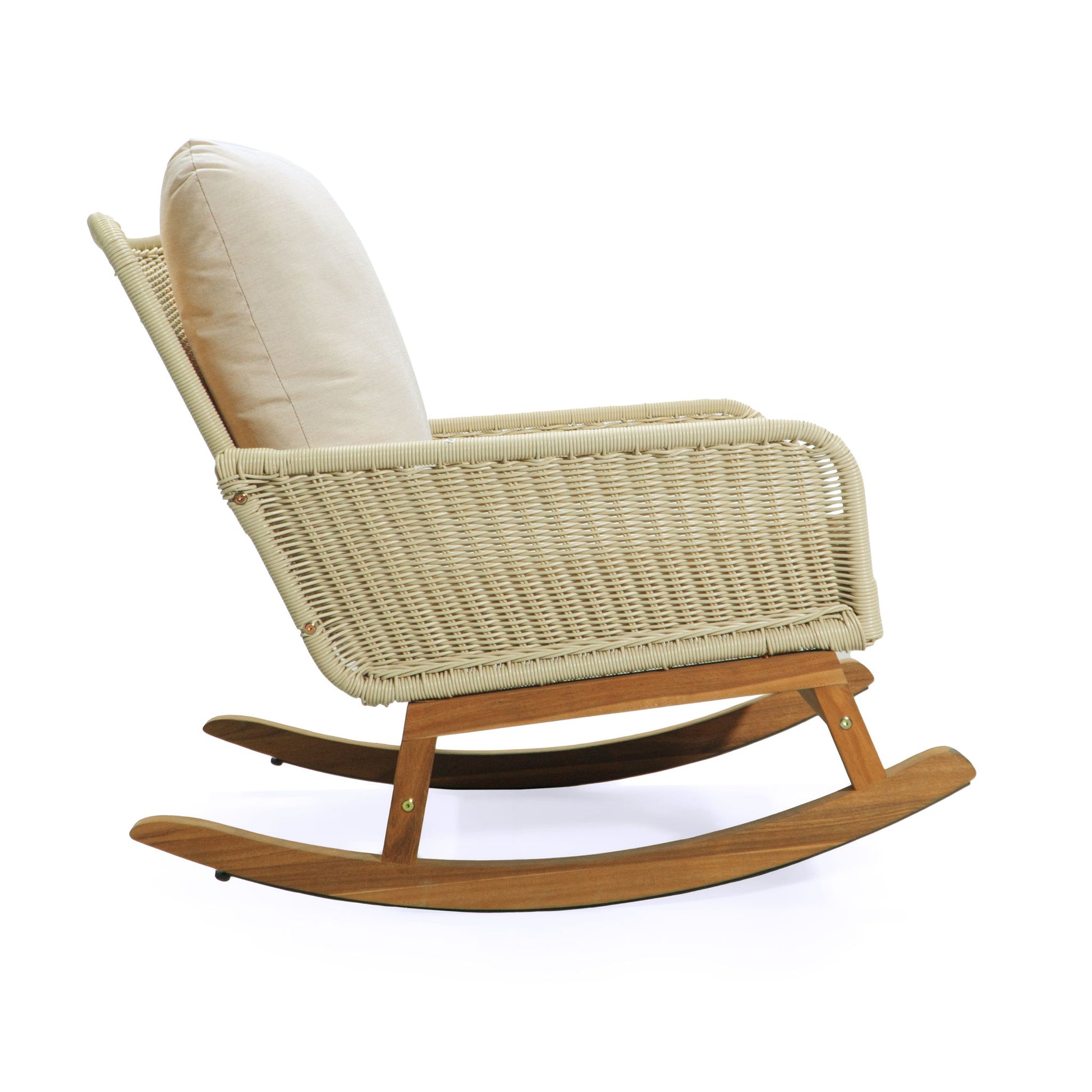 Contemporary Minimalist Wicker Rocking Chair With Soft Polyester Cushions - Best Buy Furniture