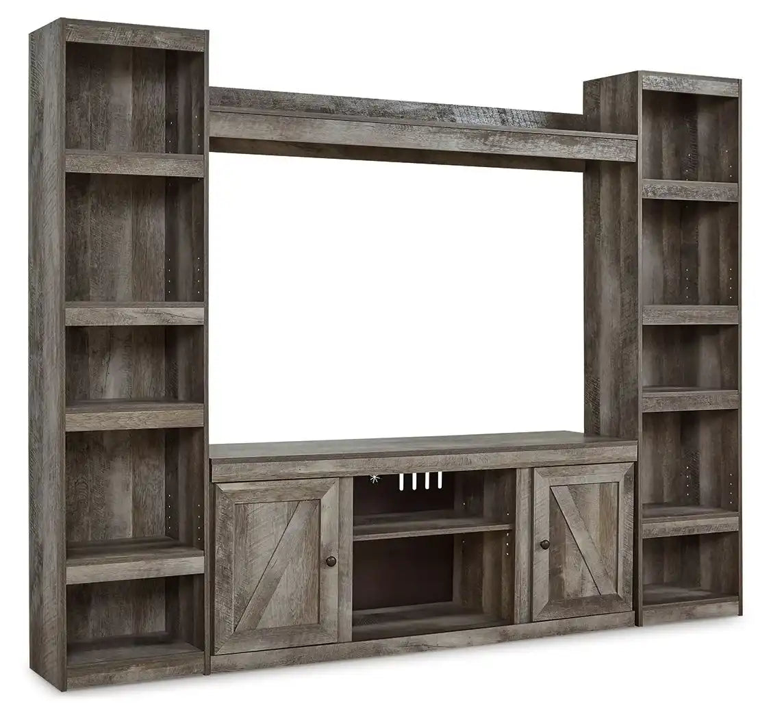 Wynnlow - 4-Piece Entertainment Center With LG TV Stand W/Fireplace Option - Gray - Best Buy Furniture