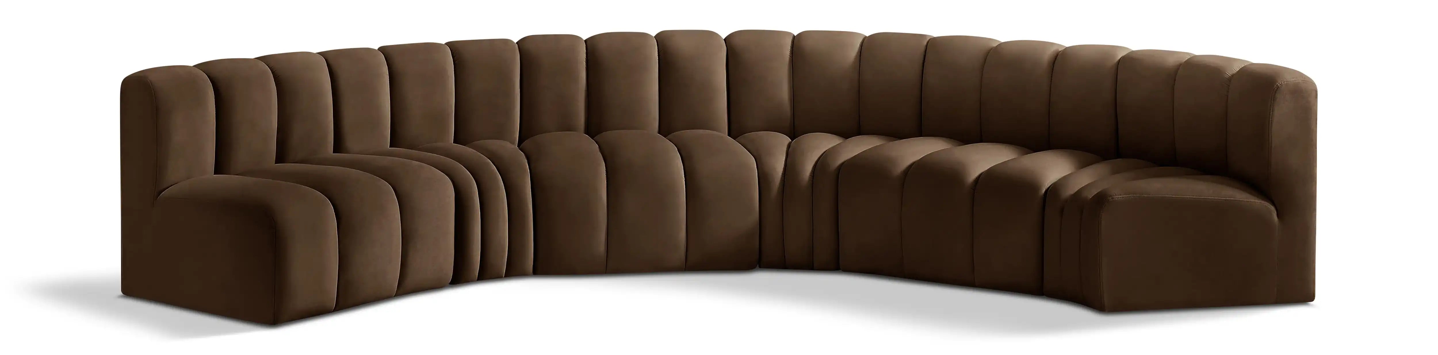 Arc - Velvet 6 Piece U-Shaped Modular Sofa - Best Buy Furniture