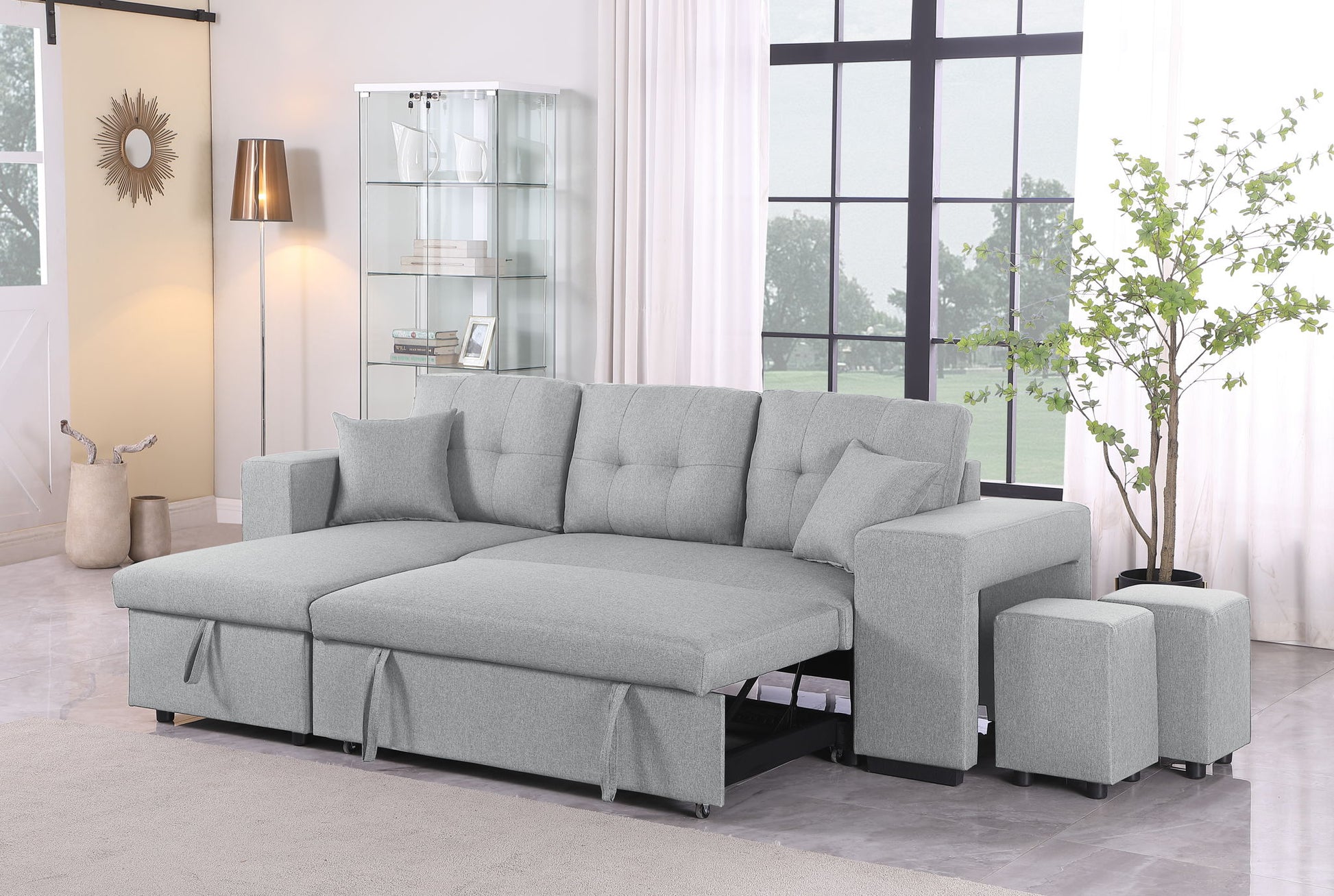 Daniel - Upholstered Reversible Sectional With Pull Out Loveseat - Best Buy Furniture