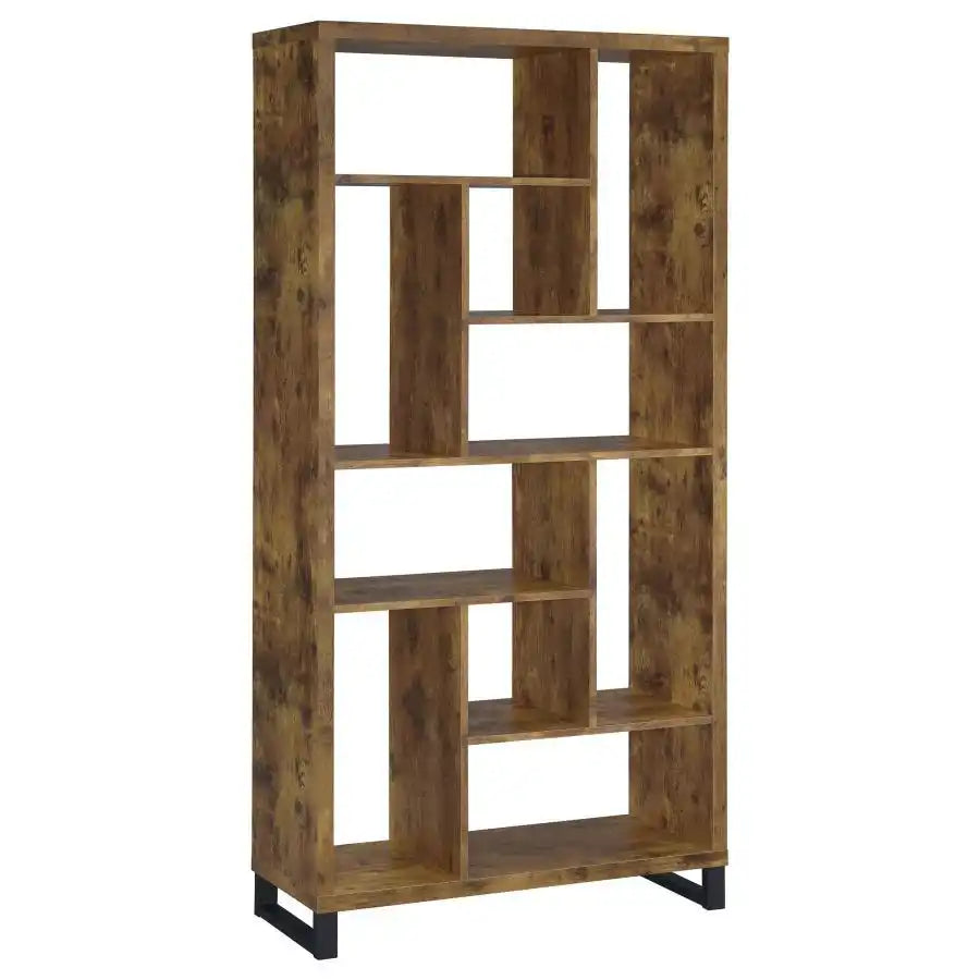 Delwin - 6-Shelf Bookshelf - Rustic Nutmeg - Best Buy Furniture