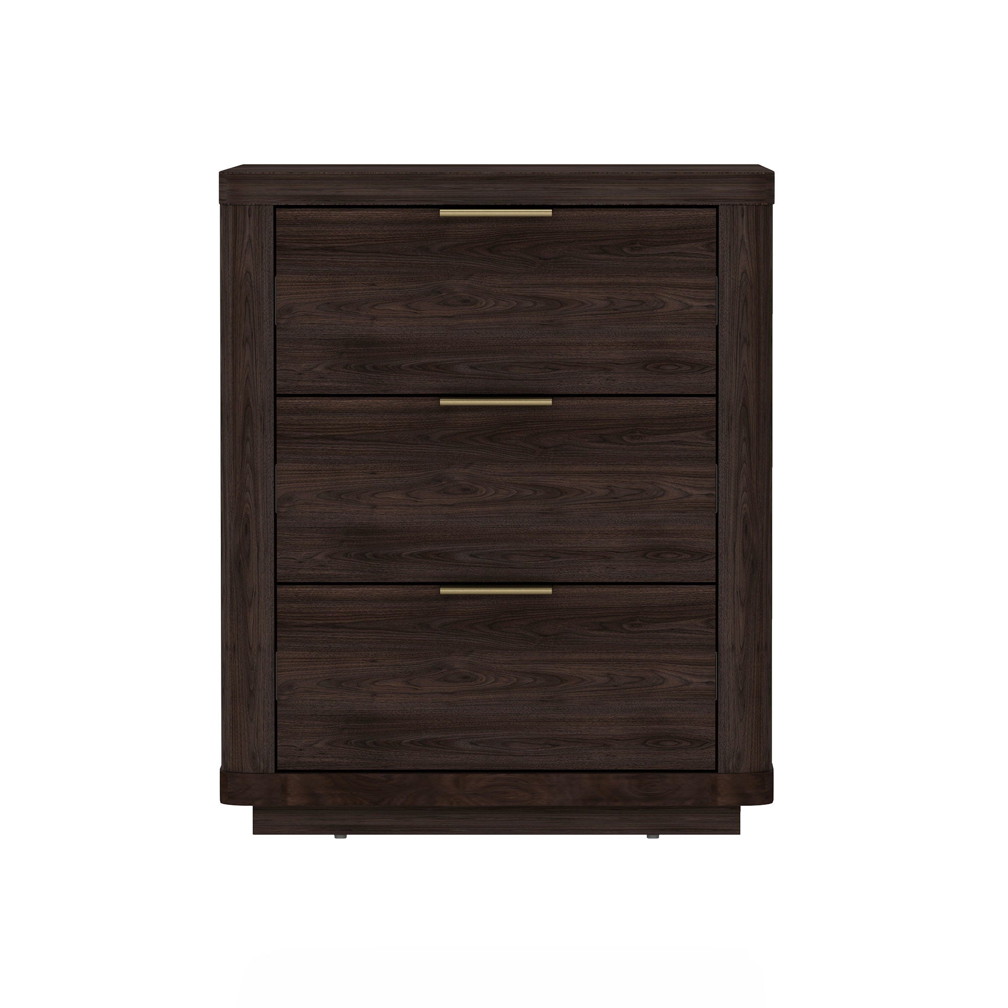 Evelyn - Nightstand With 3 Drawers, Smooth Rounded Edges