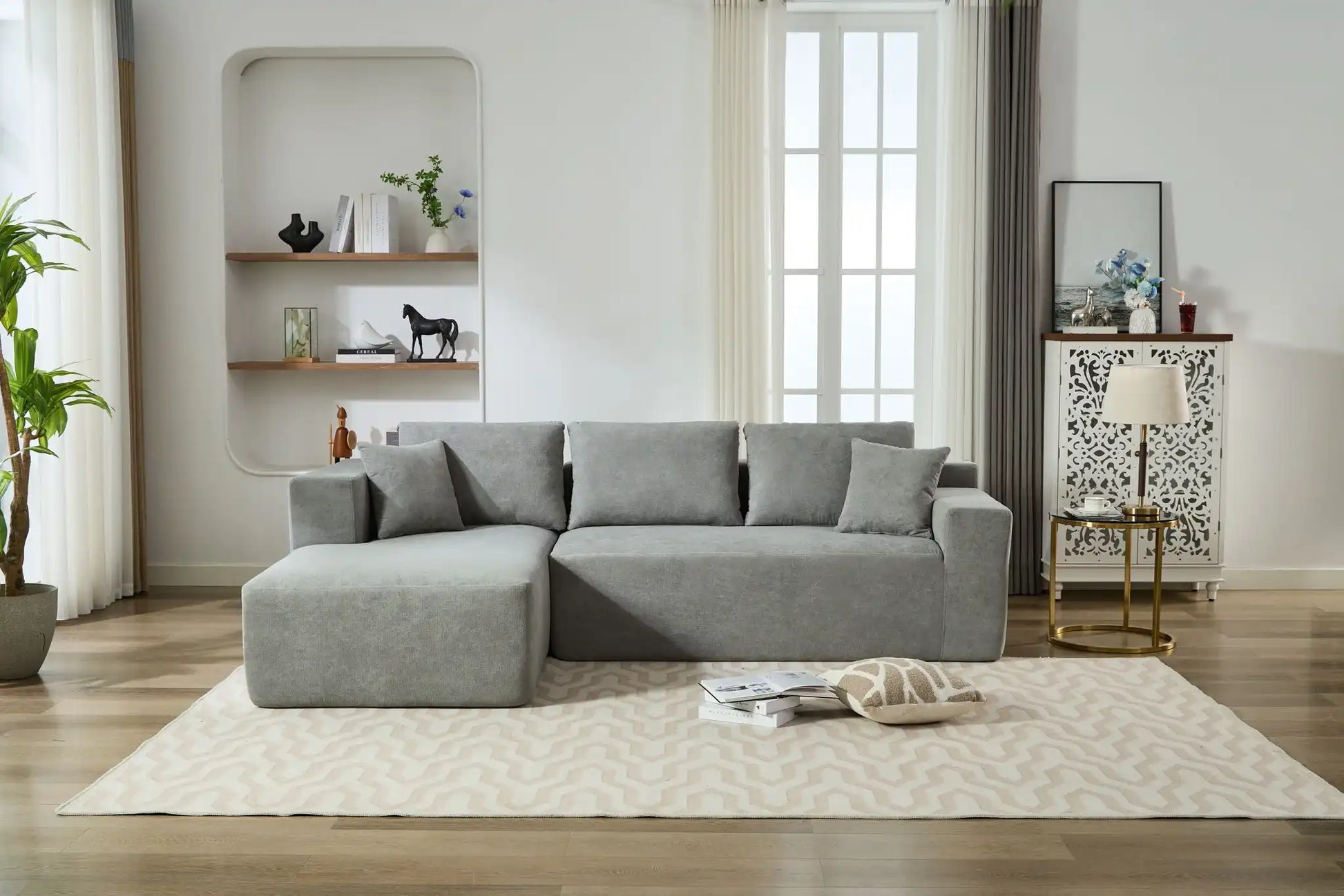 Beige Chenille Compressible Sofa - Gray - Best Buy Furniture
