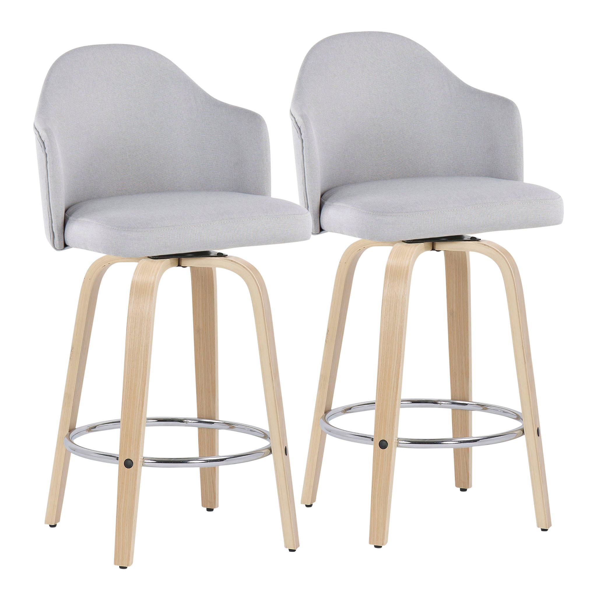 Ahoy - Mid Century Modern Fixed Height Counter Stool With Round Footrest (Set of 2) - Best Buy Furniture