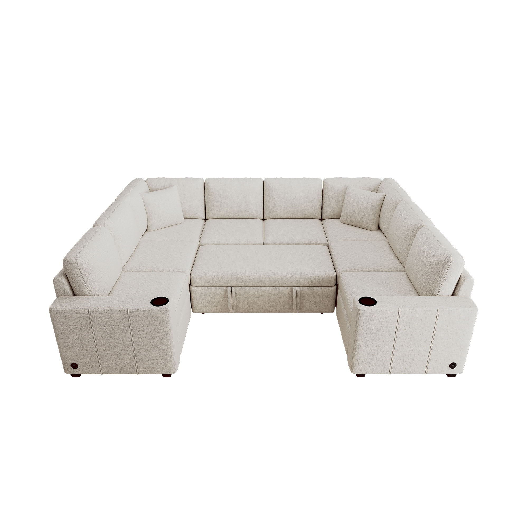 Convertible U-Shaped Sectional Sofa With Pull-Out Bed - Best Buy Furniture