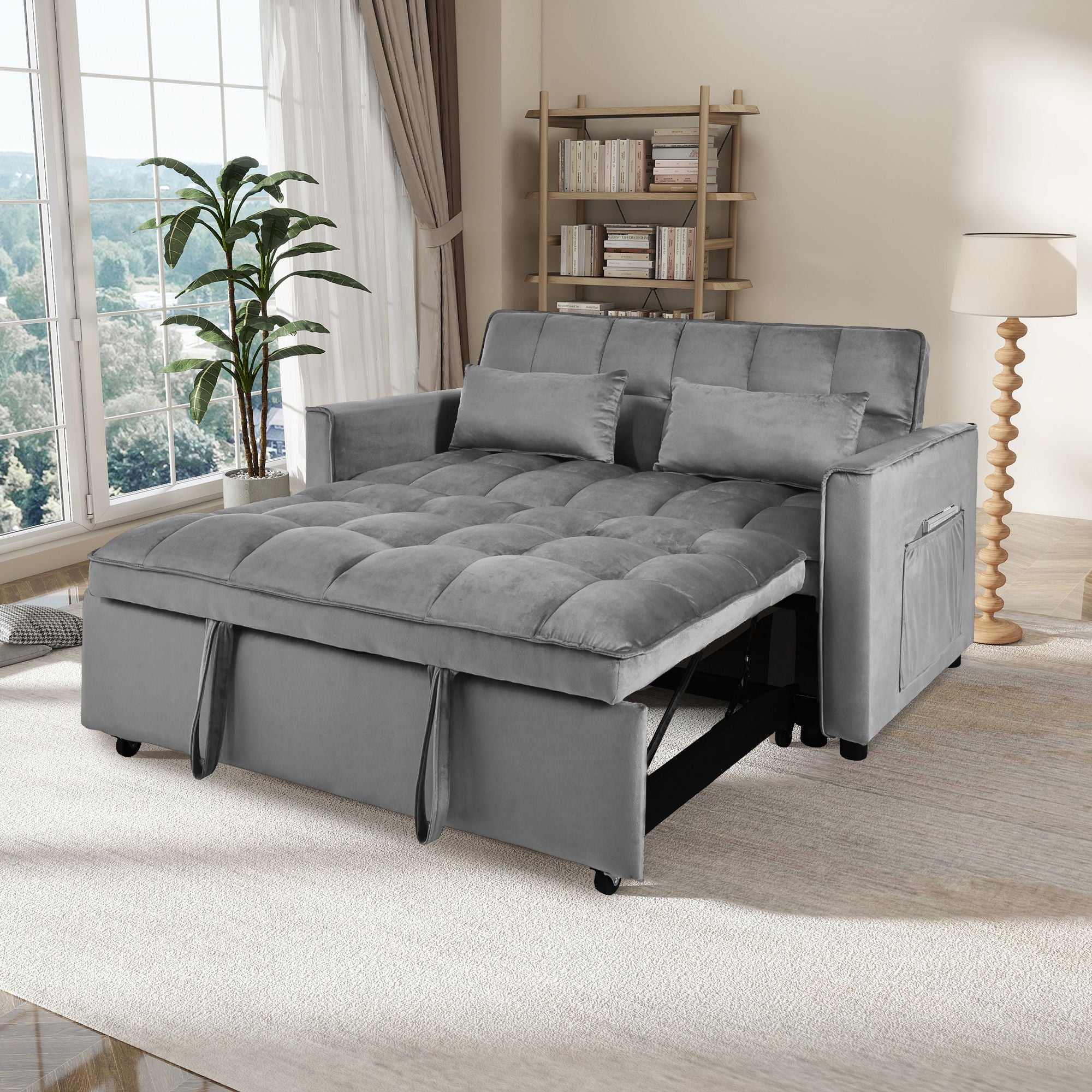 3 In 1 Pull Out Couch Convertible Sofa Bed With Reclining Backrest - Best Buy Furniture