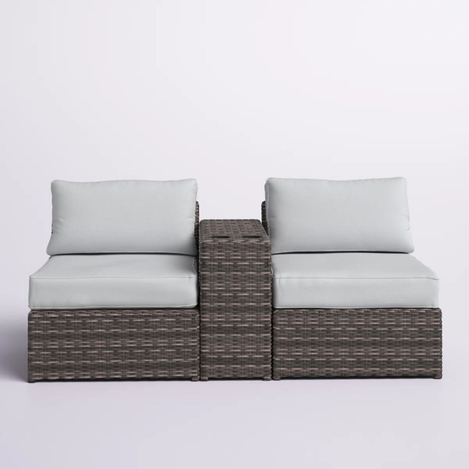 2 Person Wicker Conversation Set With Cushions, Weather Resistant - Best Buy Furniture