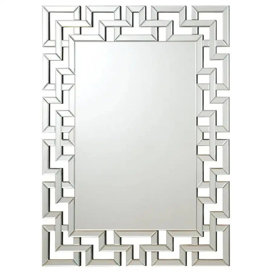 Forman - Greek Motif Frameless Wall Mirror - Silver - Best Buy Furniture