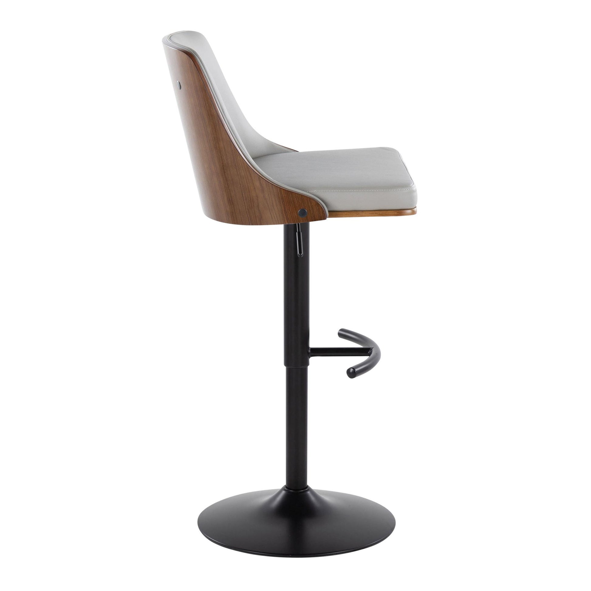 Gianna - Mid Century Modern Adjustable Barstool, Swivel With Rounded T Footrest (Set of 2) - Best Buy Furniture