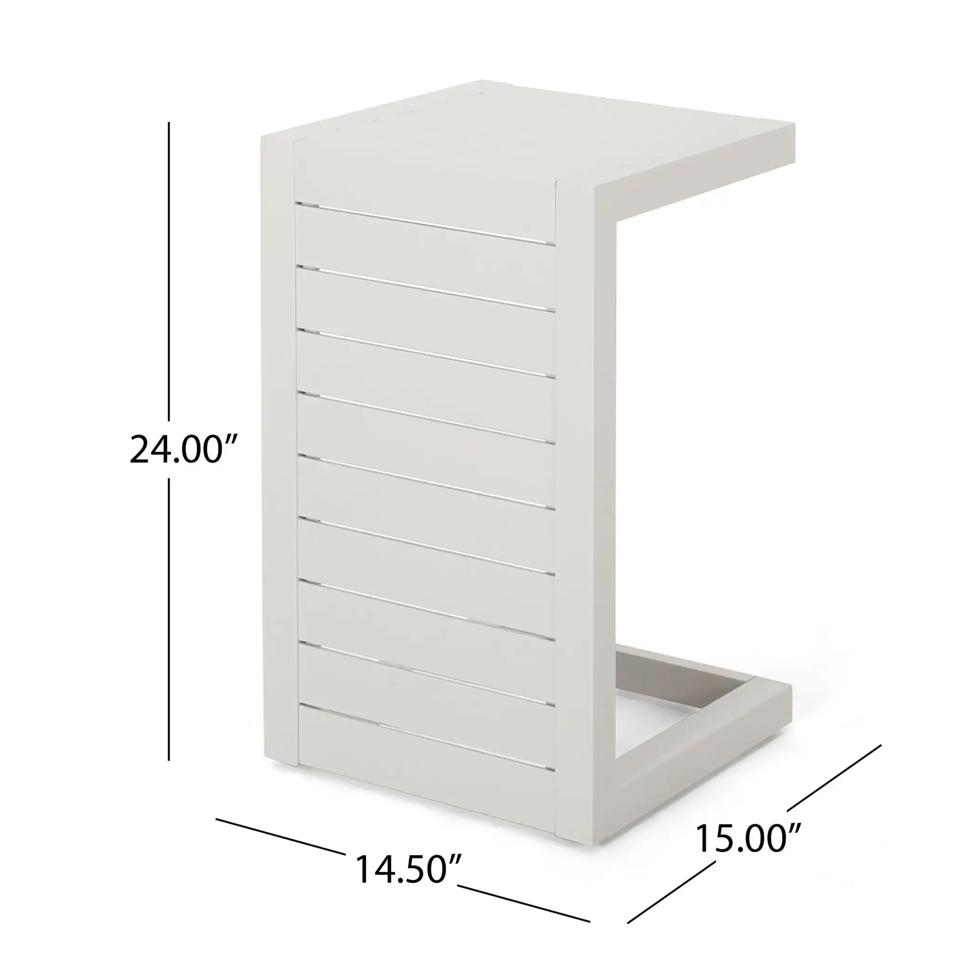Aluminum Outdoor C - Shaped Side Table For Patio - Best Buy Furniture