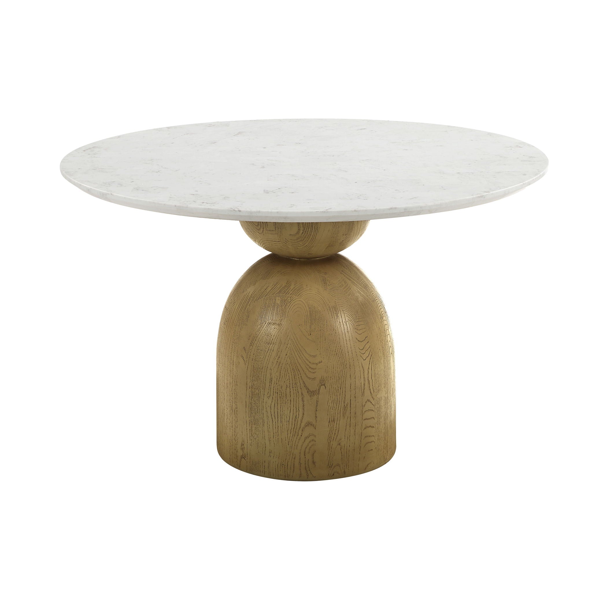 Kala - Natural Marble Top Round Dining Table - White - Best Buy Furniture