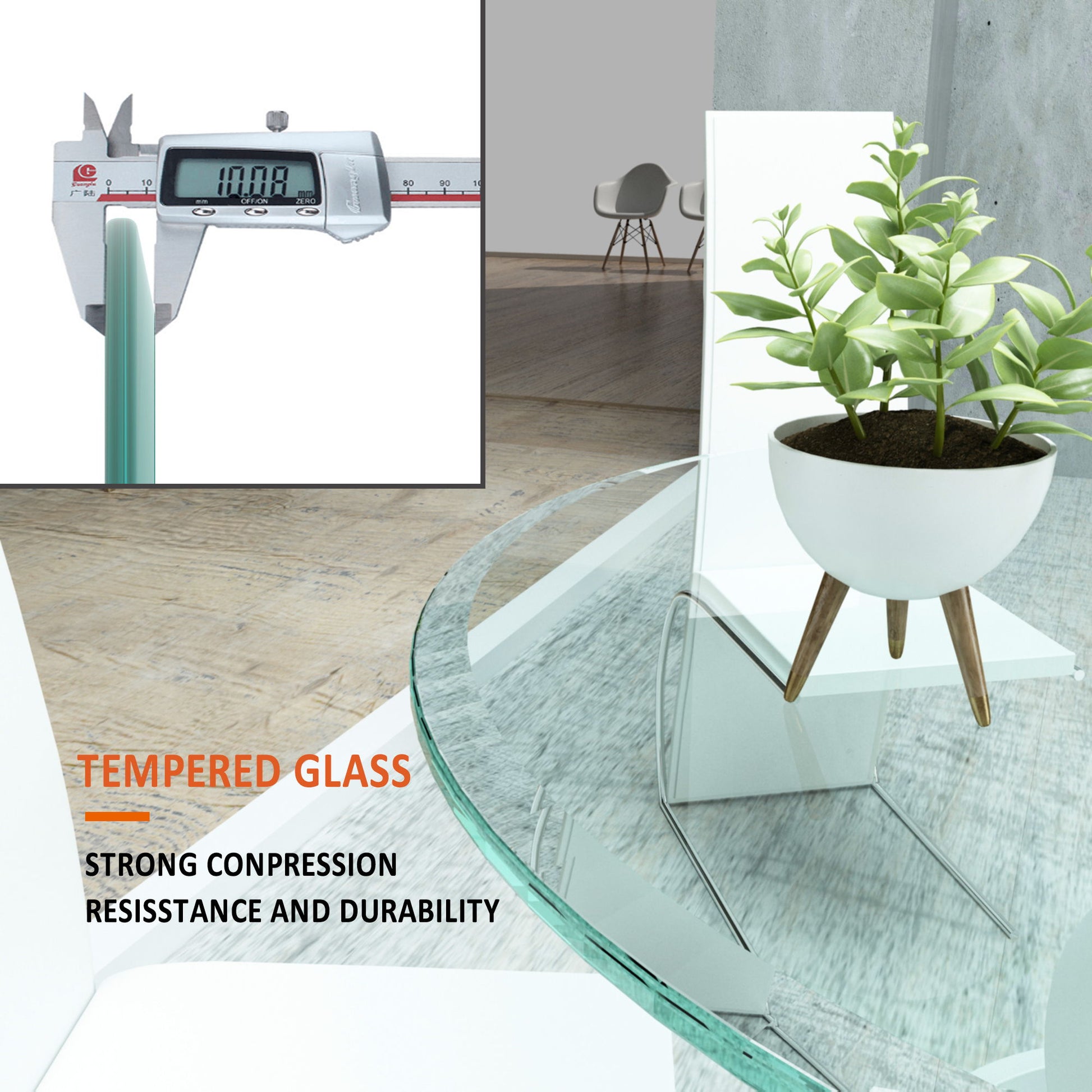 Round Tempered Glass Table Top Glass Thick Beveled Polished Edge - Best Buy Furniture