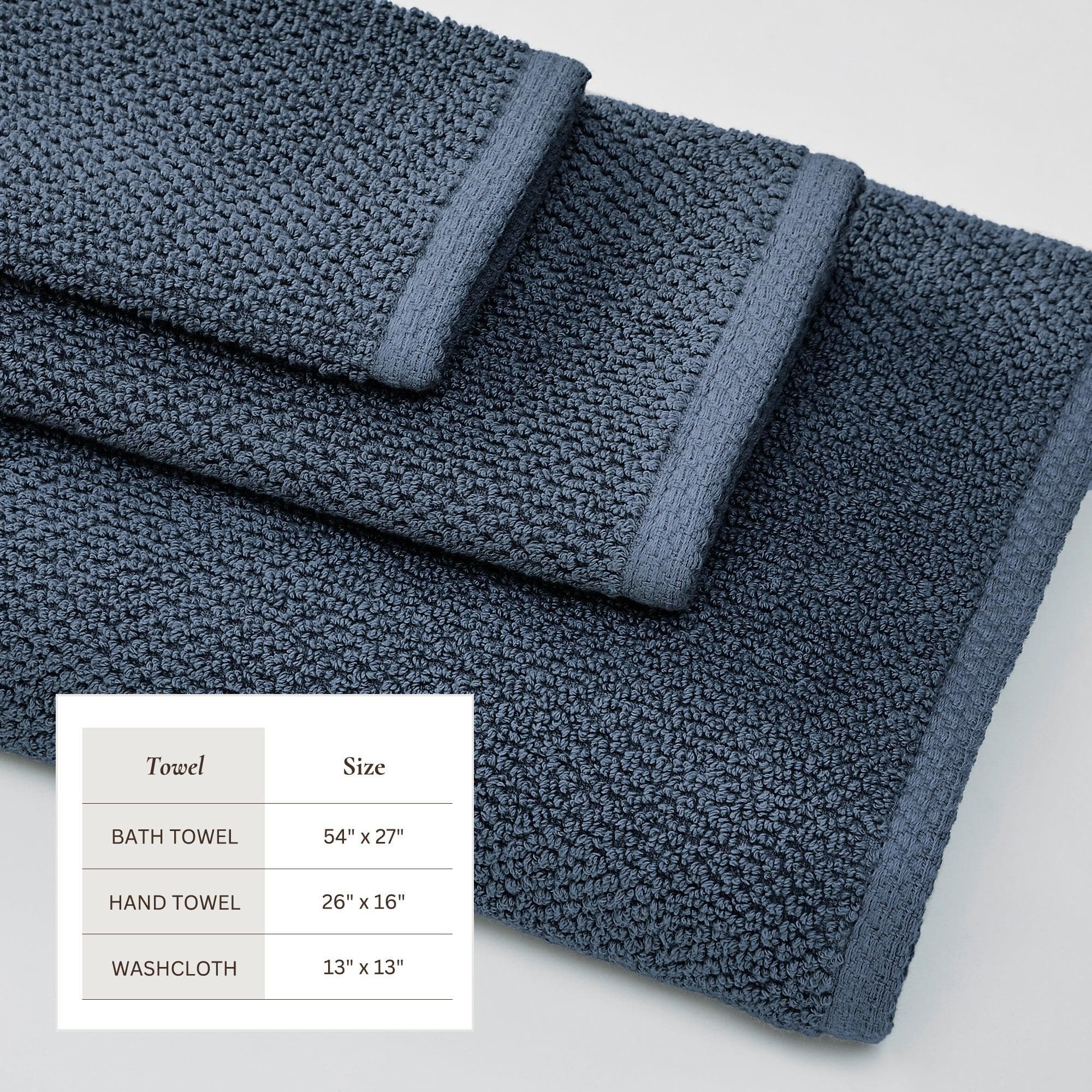 Cotton Textured Bath Towel Set - Acacia Collection - Best Buy Furniture