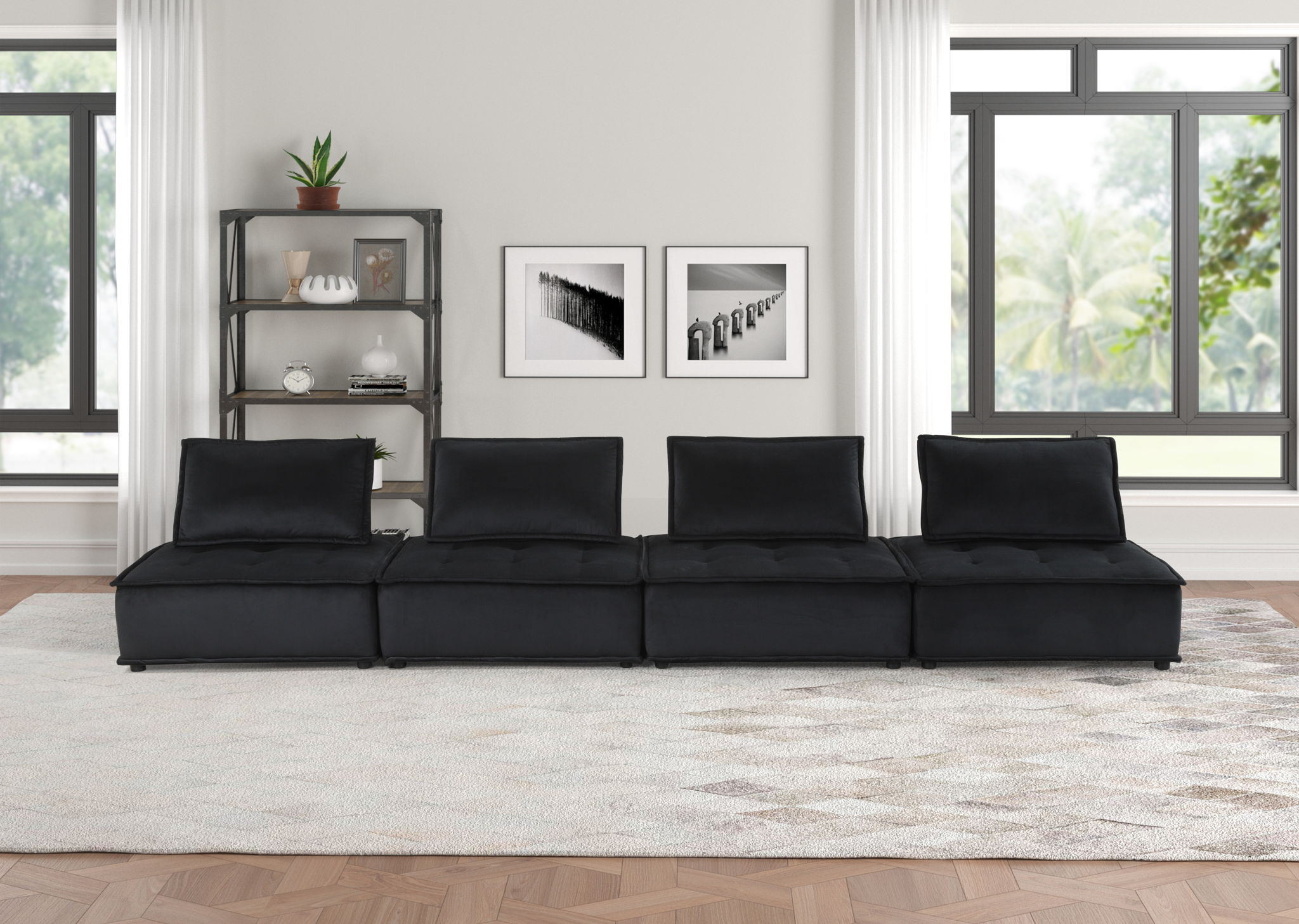 Anna - Soft Velvet Modular Sofa - Best Buy Furniture