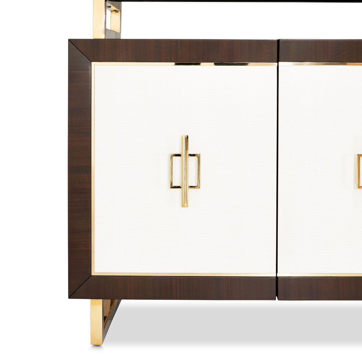 Belmont Place - Display Cabinet - White / Dark Brown - Best Buy Furniture