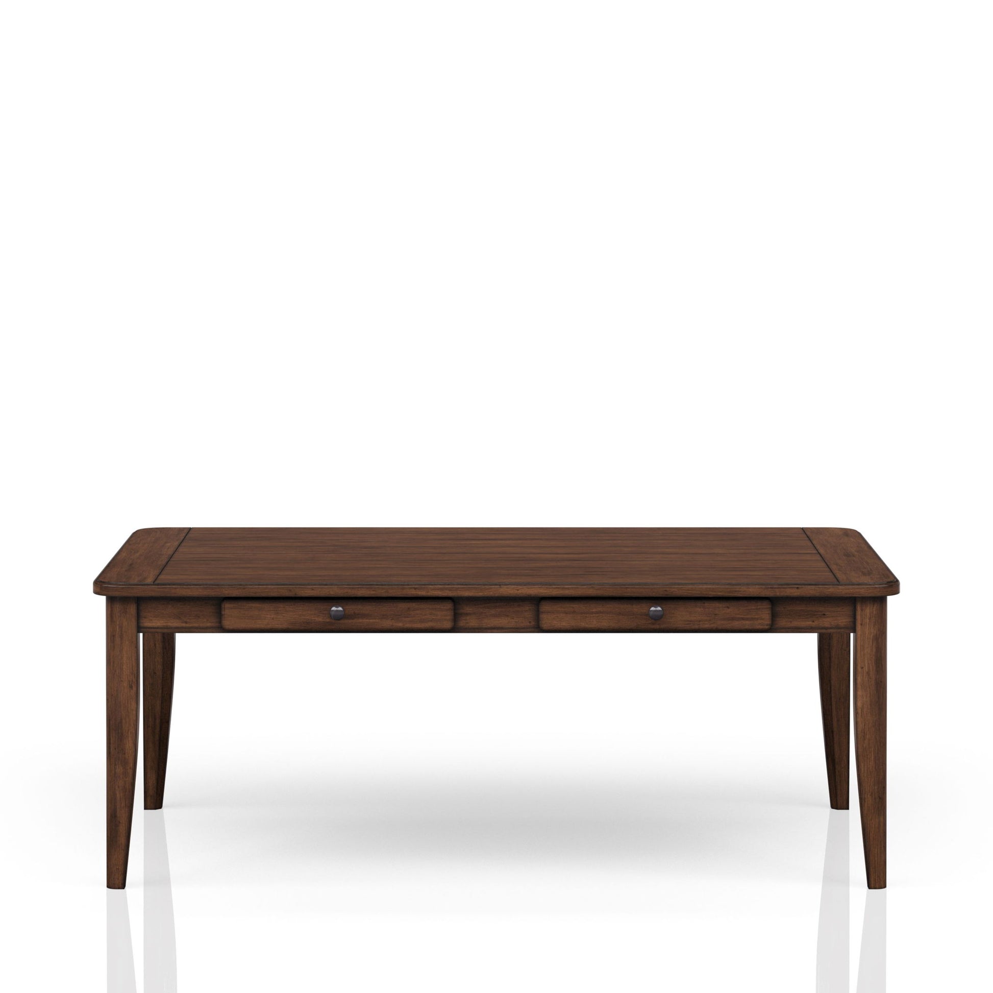 Casual Dining Table With Four Storage Drawers - Brown - Best Buy Furniture