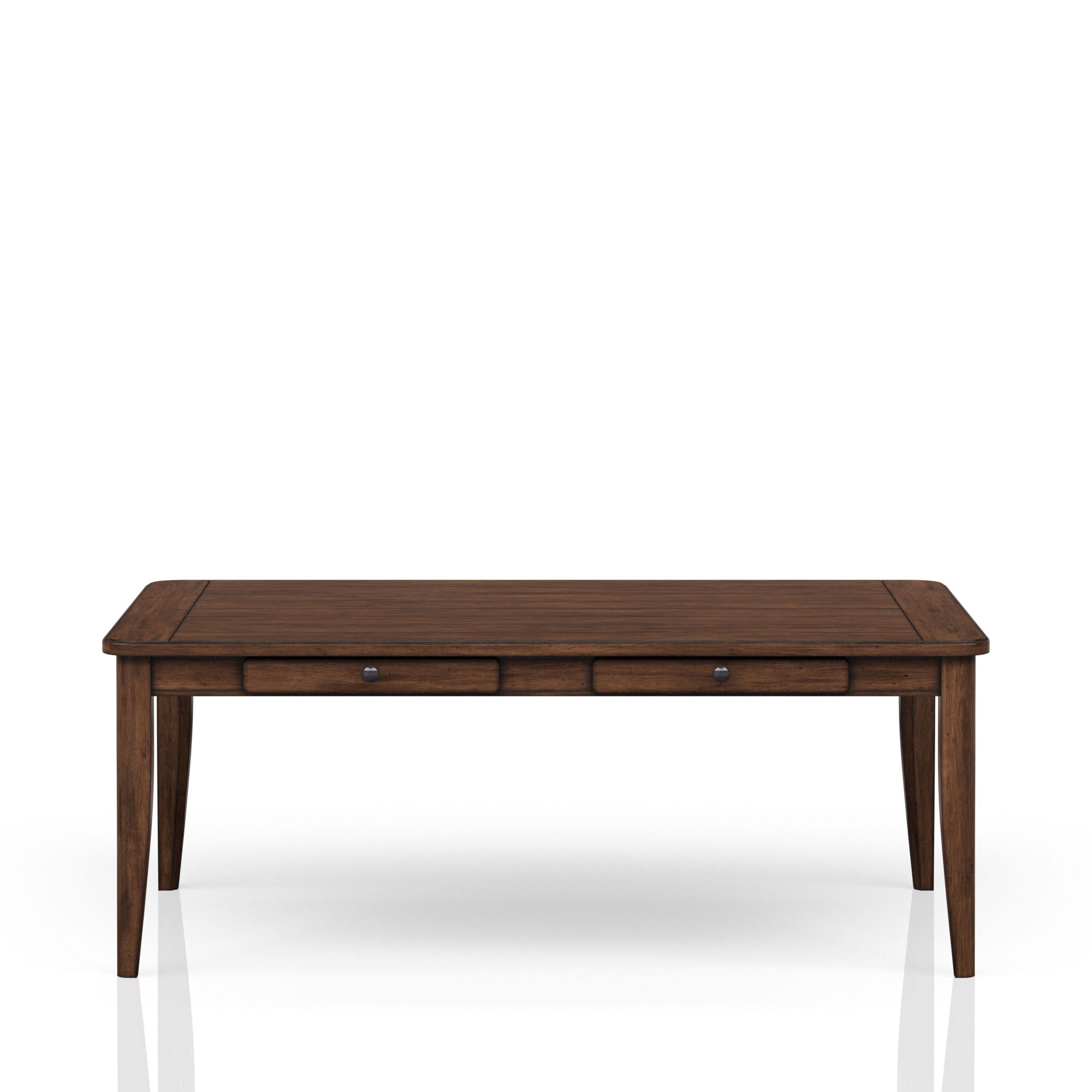 Casual Dining Table With Four Storage Drawers - Brown - Best Buy Furniture