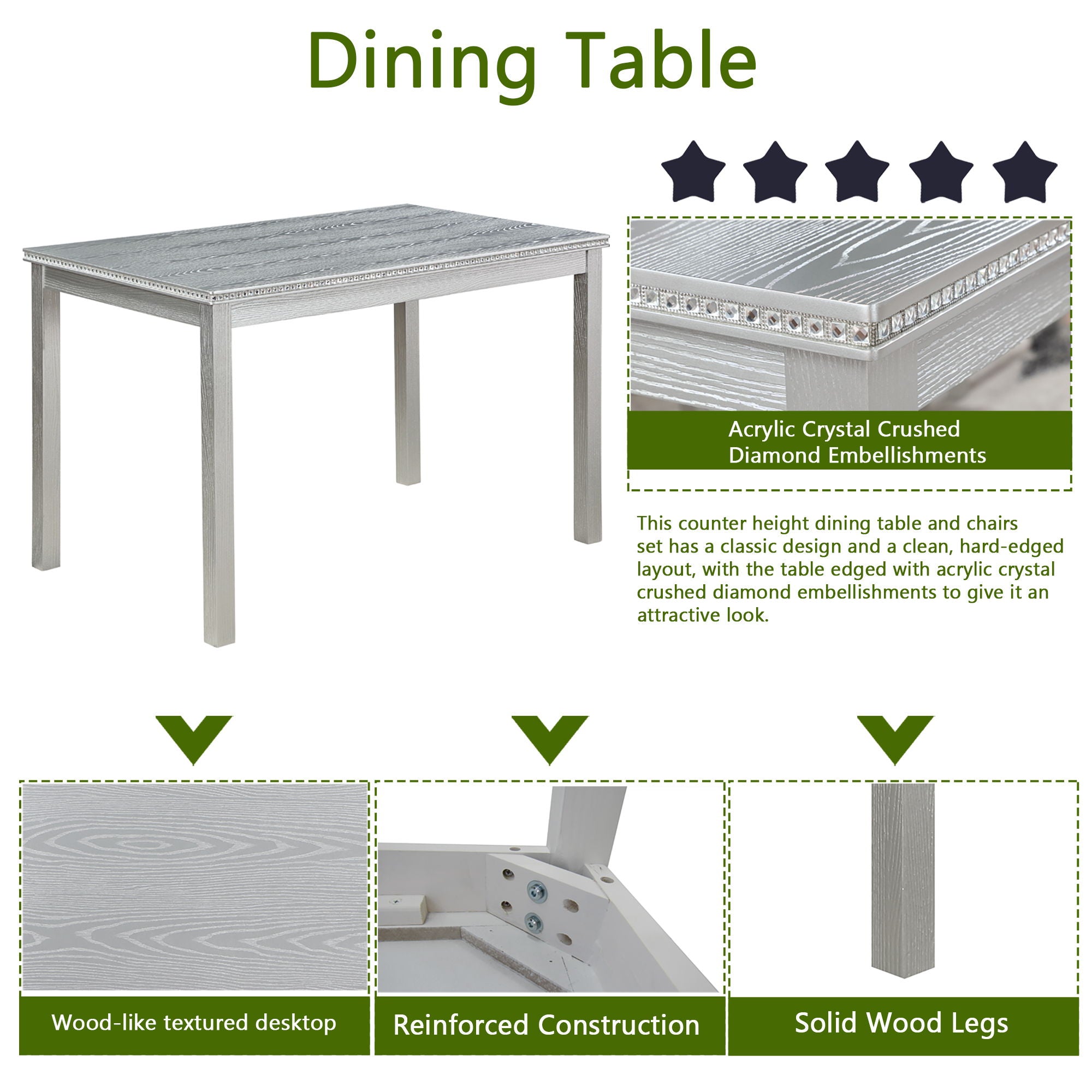 Dining Table Set, Table With A Rectangular Table And Upholstered Chairs - Best Buy Furniture