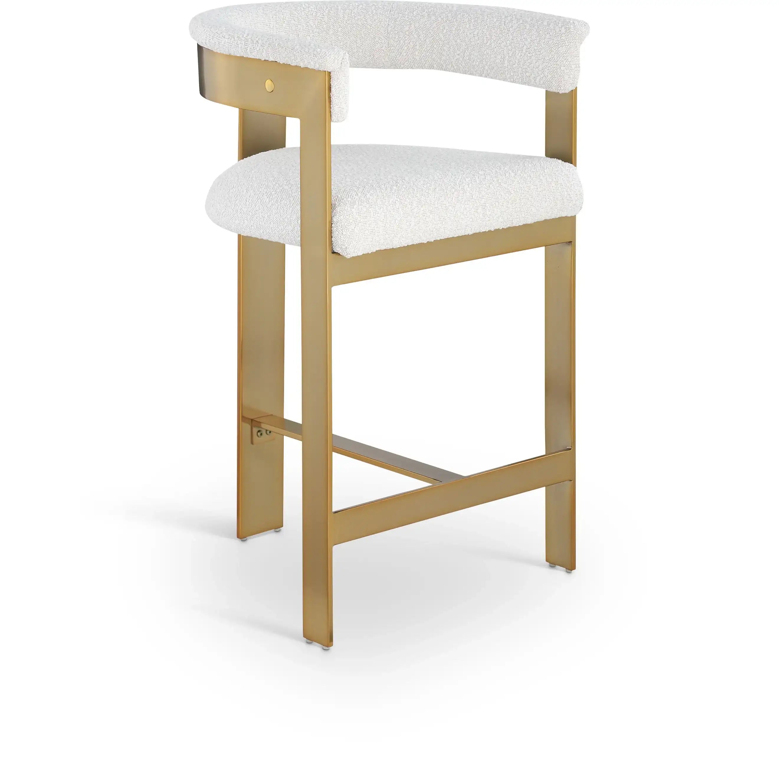Romeo - Boucle Counter Stool With Gold Base (Set of 2) - Best Buy Furniture