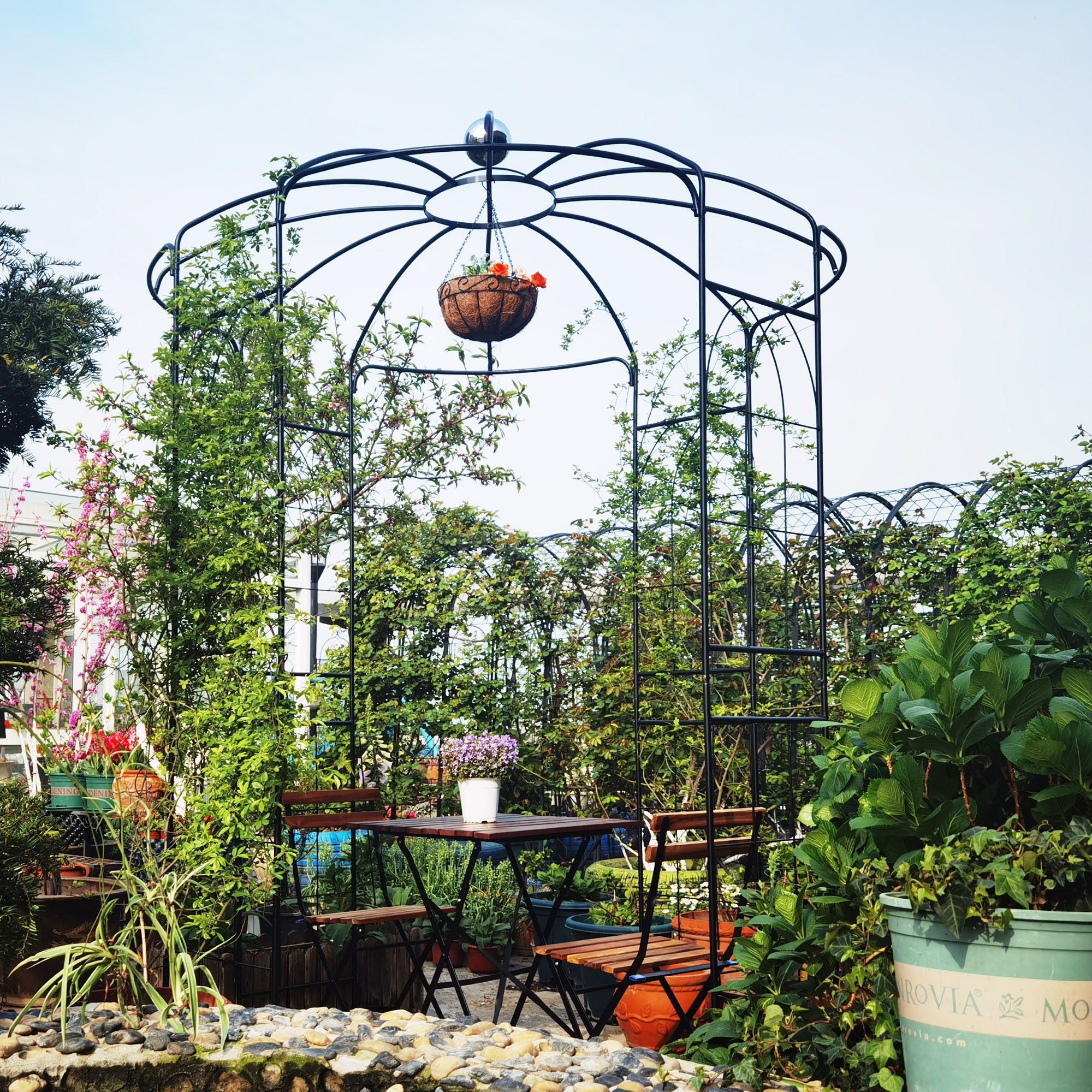 Metal Garden Arch Iron Garden Arbors Gazebo Dia High Birdcage Shape Pergola Pavilion For Wedding Ceremony - Best Buy Furniture